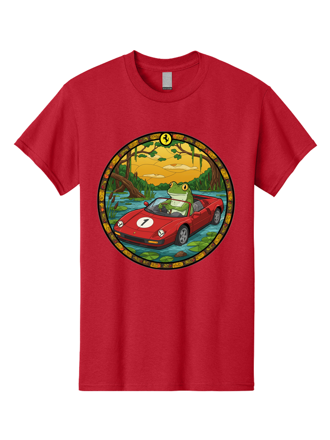 Frog-In-Ferrari-3 Men'S Graphic Tee, 100% Cotton, Comfortable Casual Summer Wear, Machine Washable, Vintage Camera, Old Camera, Antique Camera, Black Camera, Classic Photography, Photography Equipment, Nostalgic Device, Film Camera, Camera Art Baf827