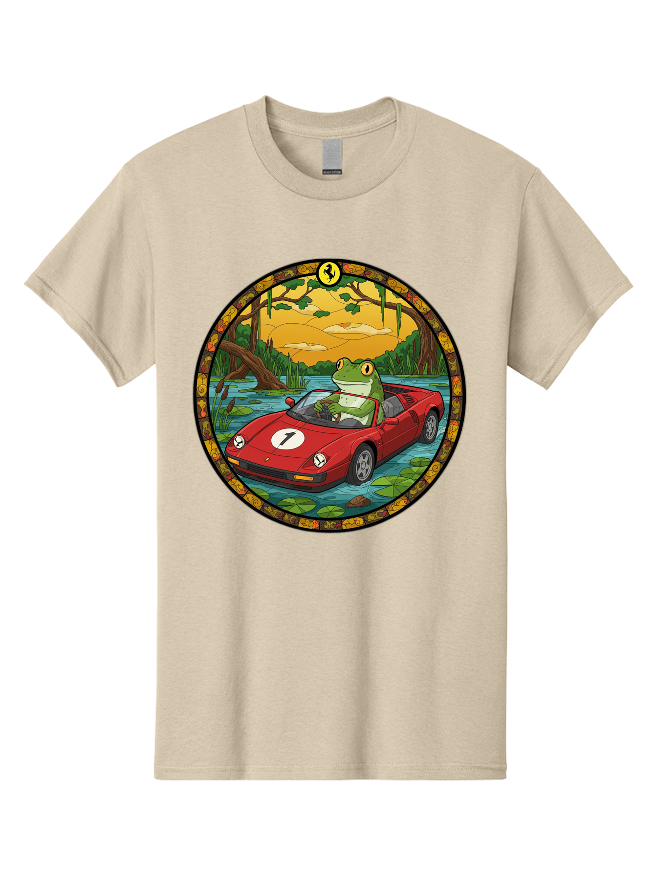 Frog-In-Ferrari-3 Men'S Graphic Tee, 100% Cotton, Comfortable Casual Summer Wear, Machine Washable, Vintage Camera, Old Camera, Antique Camera, Black Camera, Classic Photography, Photography Equipment, Nostalgic Device, Film Camera, Camera Art Baf827