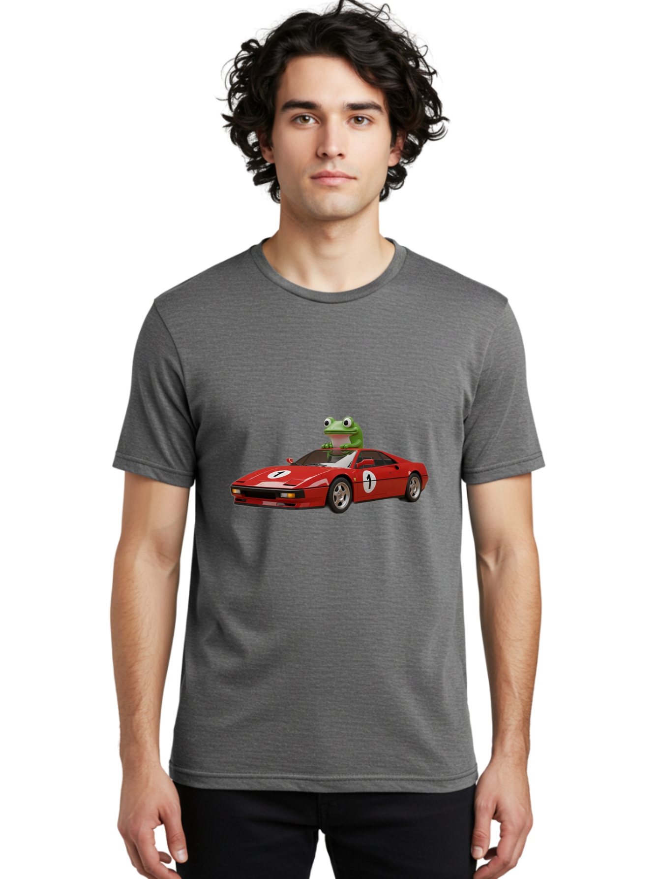 Frog-In-Ferrari-4 Men'S Graphic Tee, 100% Cotton, Comfortable Casual Summer Wear, Machine Washable, Vintage Camera, Old Camera, Antique Camera, Black Camera, Classic Photography, Photography Equipment, Nostalgic Device, Film Camera, Camera Art Baf828