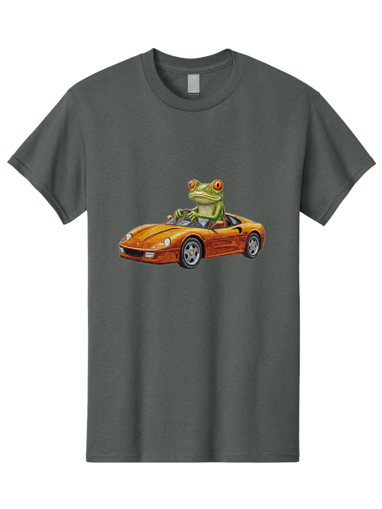 Frog-In-Ferrari-5 Men'S Graphic Tee, 100% Cotton, Comfortable Casual Summer Wear, Machine Washable, Vintage Camera, Old Camera, Antique Camera, Black Camera, Classic Photography, Photography Equipment, Nostalgic Device, Film Camera, Camera Art Baf829