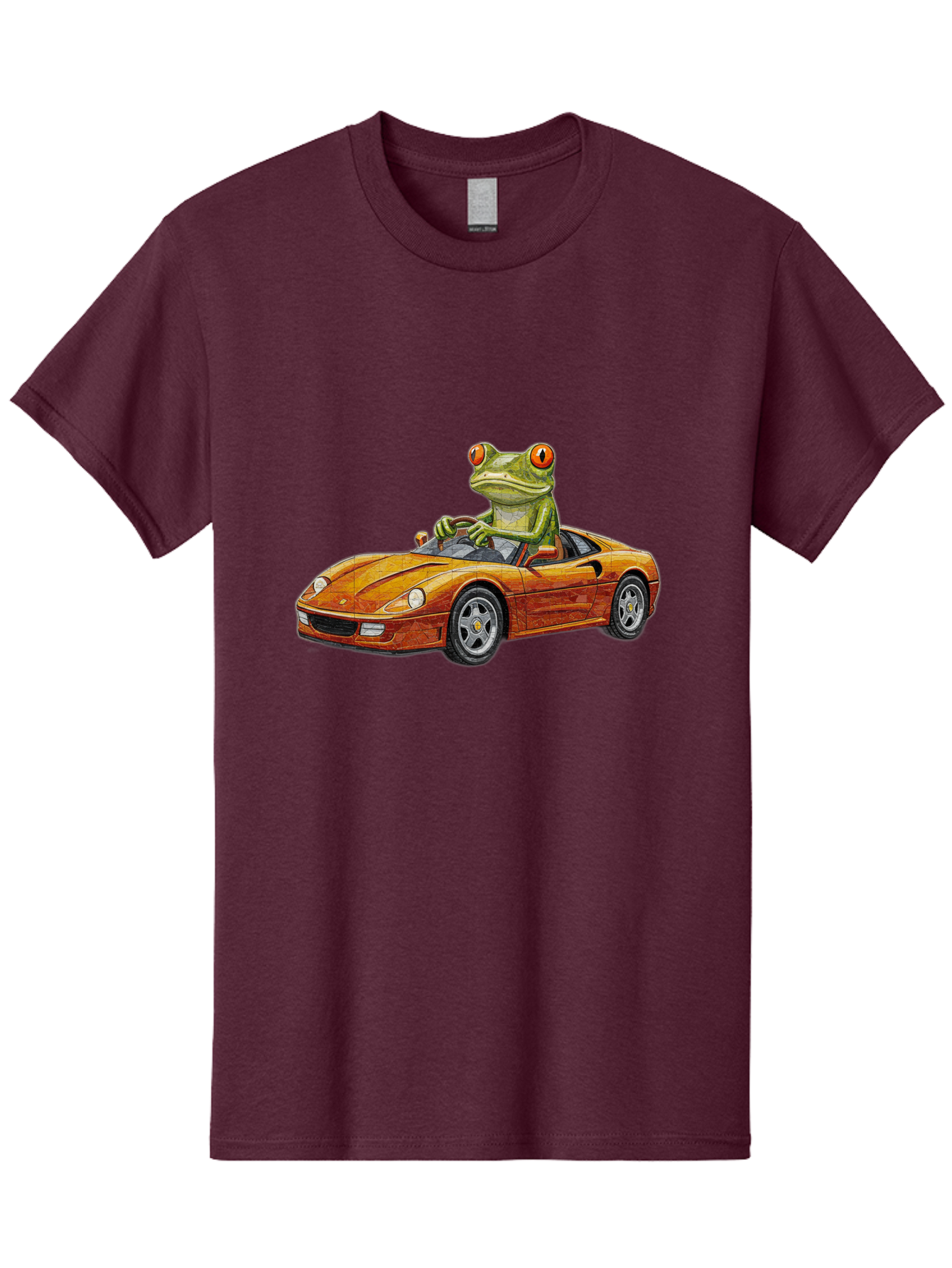 Frog-In-Ferrari-5 Men'S Graphic Tee, 100% Cotton, Comfortable Casual Summer Wear, Machine Washable, Vintage Camera, Old Camera, Antique Camera, Black Camera, Classic Photography, Photography Equipment, Nostalgic Device, Film Camera, Camera Art Baf829