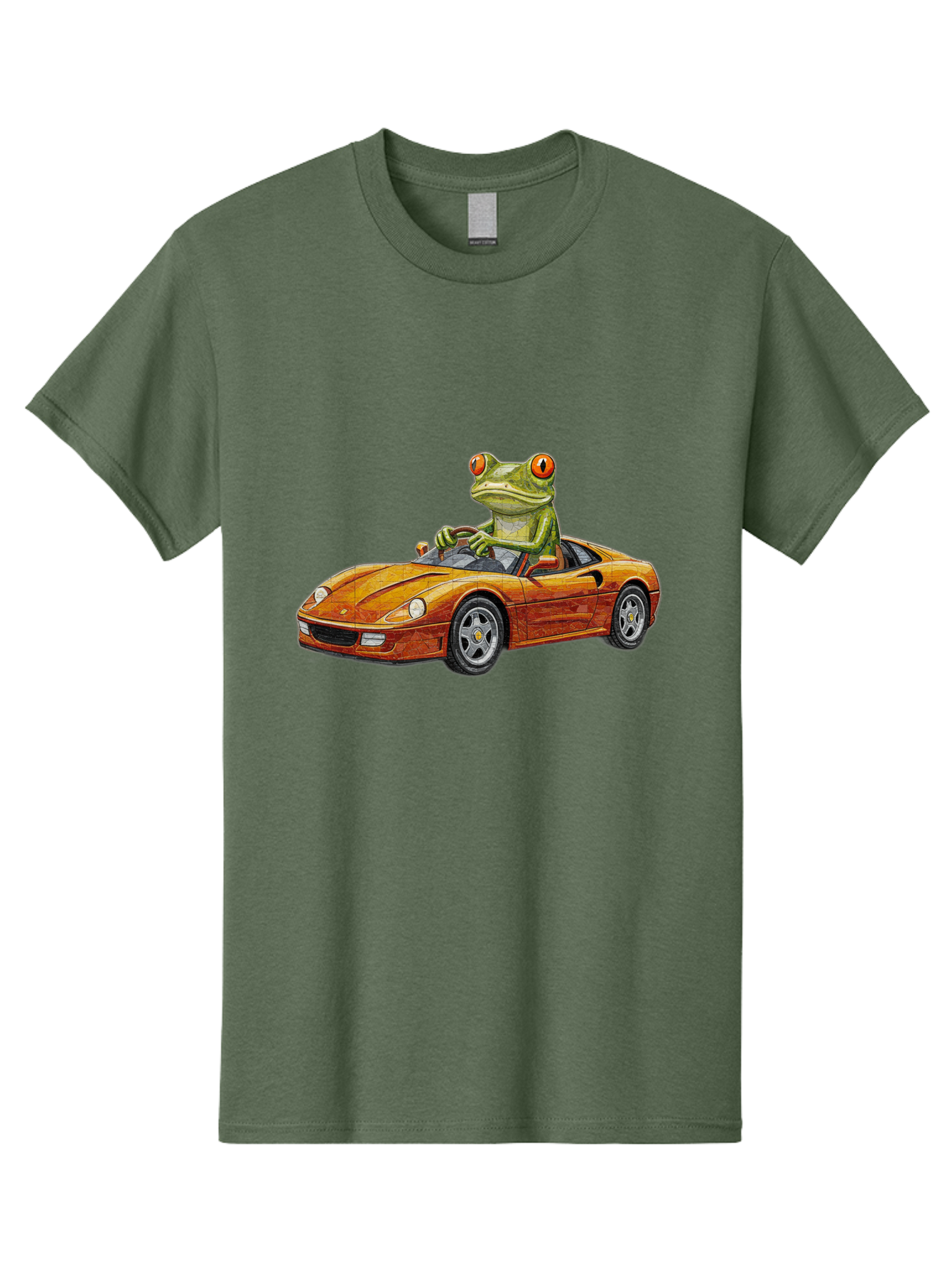 Frog-In-Ferrari-5 Men'S Graphic Tee, 100% Cotton, Comfortable Casual Summer Wear, Machine Washable, Vintage Camera, Old Camera, Antique Camera, Black Camera, Classic Photography, Photography Equipment, Nostalgic Device, Film Camera, Camera Art Baf829