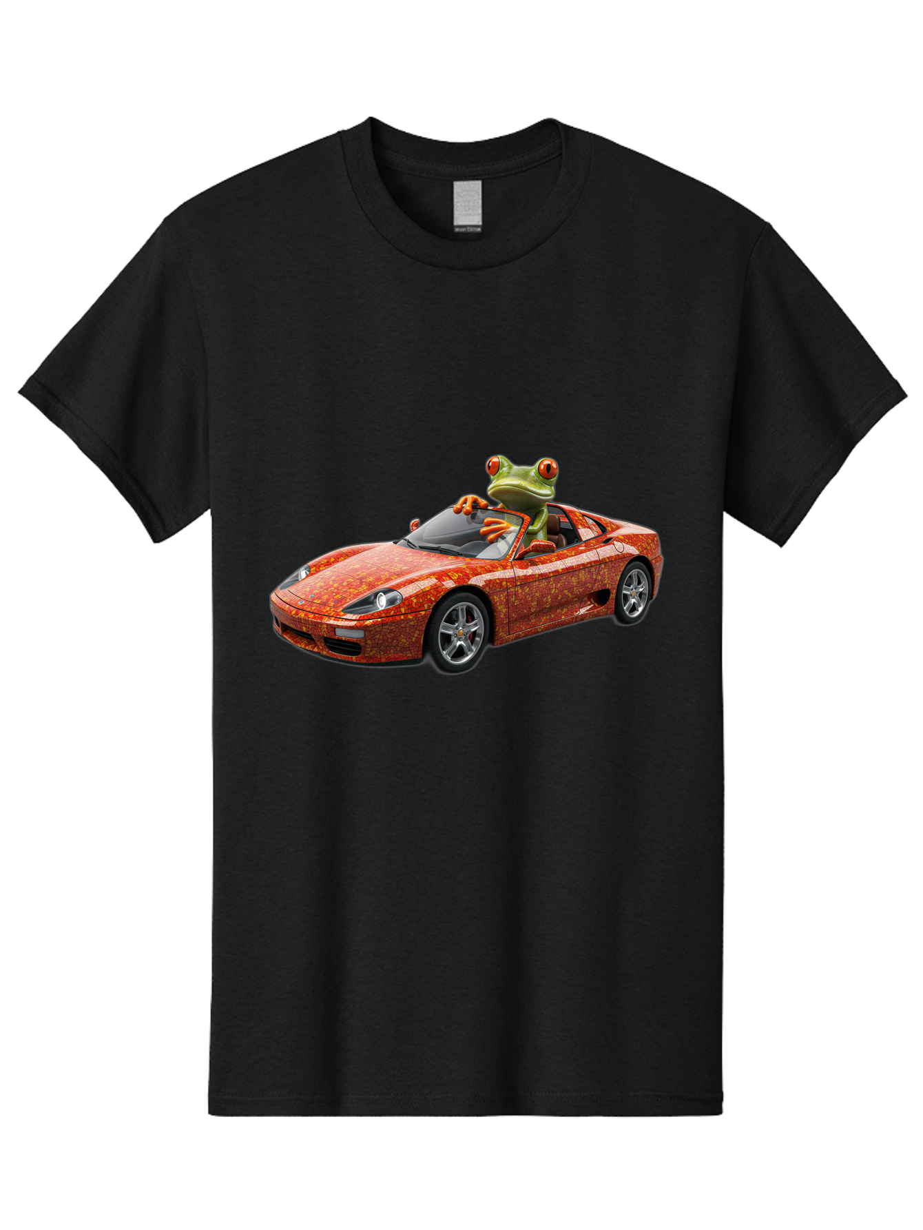 Frog-In-Ferrari-6 Men'S Graphic Tee, 100% Cotton, Comfortable Casual Summer Wear, Machine Washable, Vintage Camera, Old Camera, Antique Camera, Black Camera, Classic Photography, Photography Equipment, Nostalgic Device, Film Camera, Camera Art Baf830