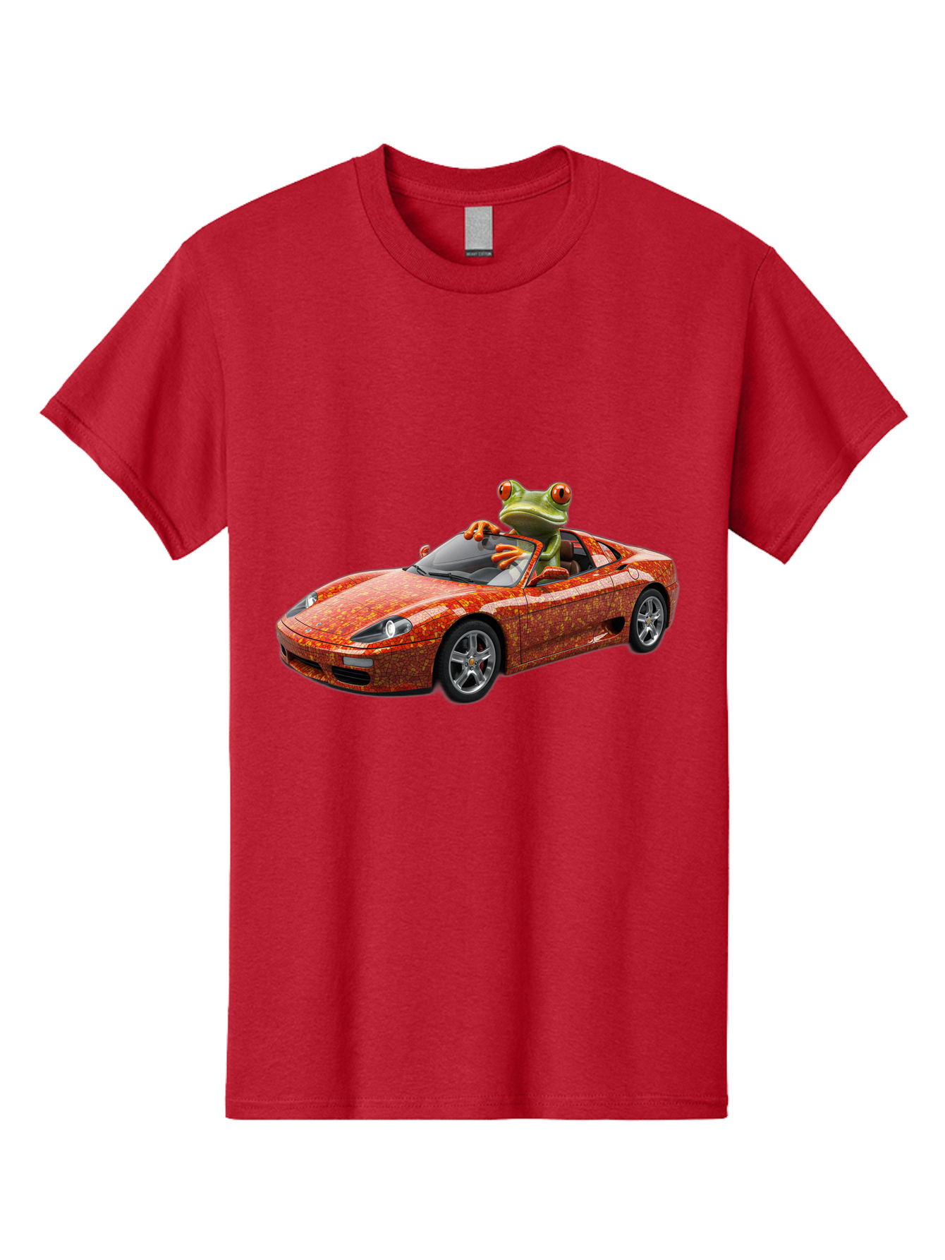 Frog-In-Ferrari-6 Men'S Graphic Tee, 100% Cotton, Comfortable Casual Summer Wear, Machine Washable, Vintage Camera, Old Camera, Antique Camera, Black Camera, Classic Photography, Photography Equipment, Nostalgic Device, Film Camera, Camera Art Baf830