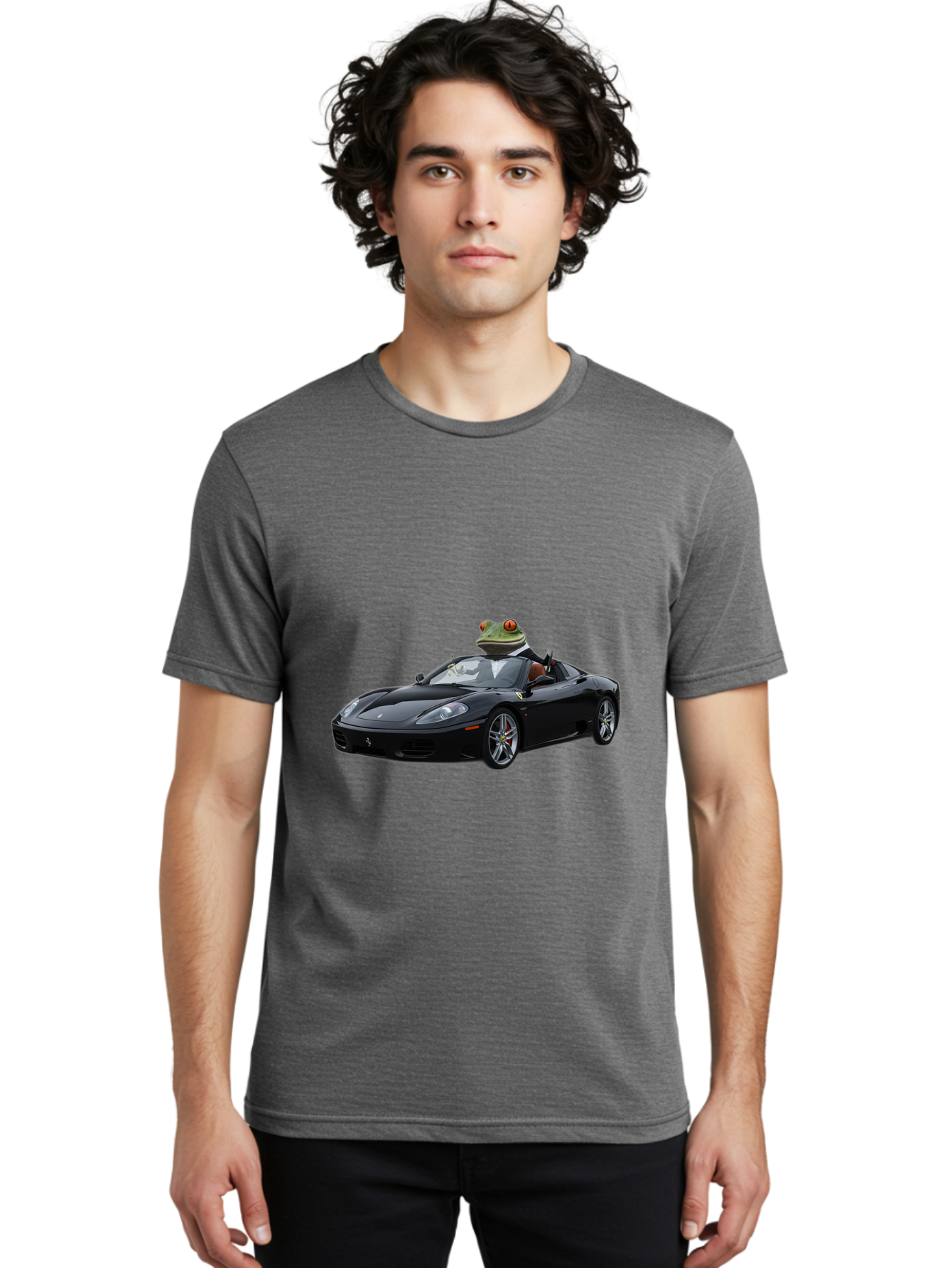 Frog-In-Ferrari-7 Men'S Graphic Tee, 100% Cotton, Comfortable Casual Summer Wear, Machine Washable, Vintage Camera, Old Camera, Antique Camera, Black Camera, Classic Photography, Photography Equipment, Nostalgic Device, Film Camera, Camera Art Baf831