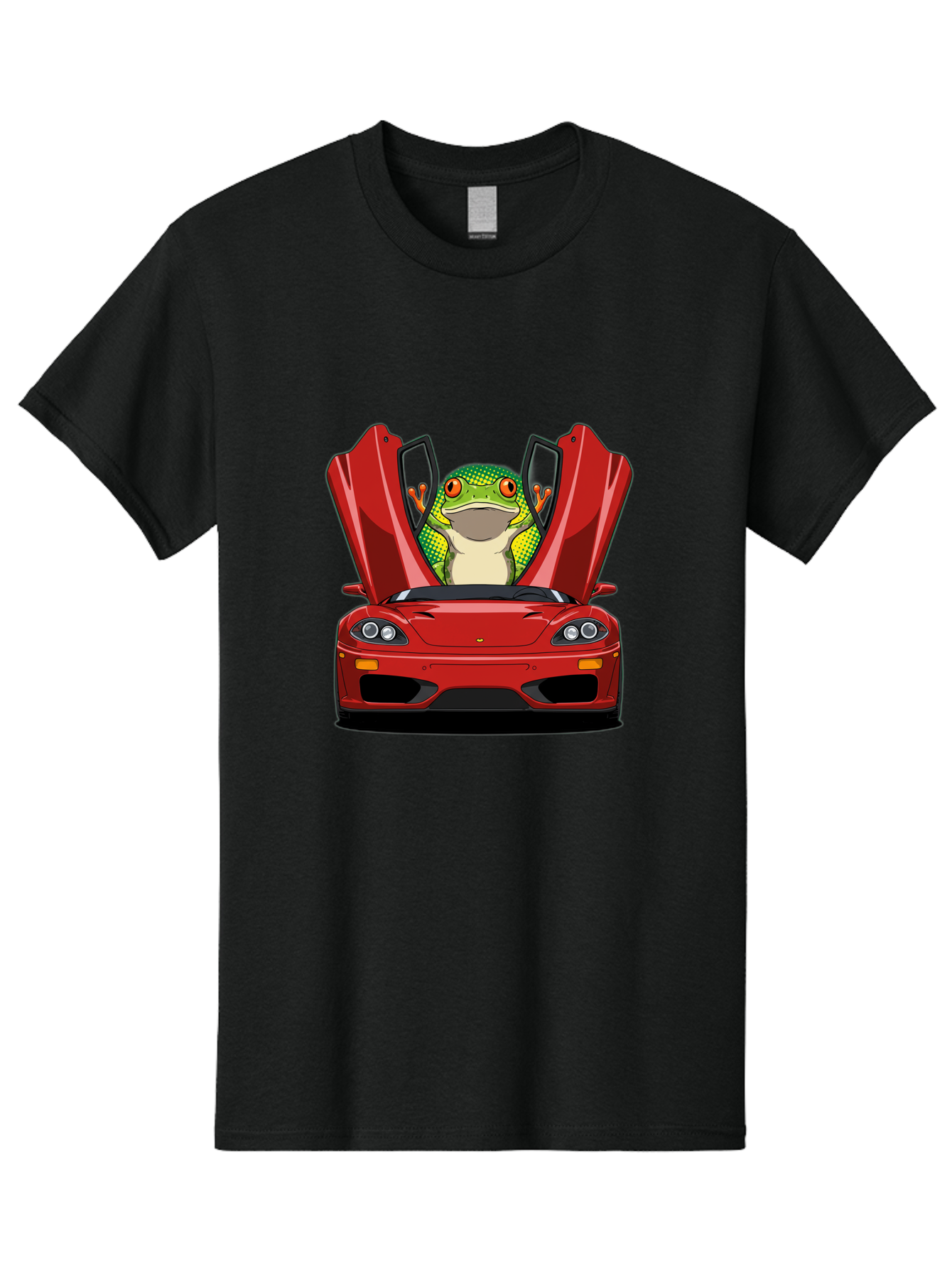 Frog-In-Red-Sports-Car-1 Men'S Graphic Tee, 100% Cotton, Comfortable Casual Summer Wear, Machine Washable, Vintage Camera, Old Camera, Antique Camera, Black Camera, Classic Photography, Photography Equipment, Nostalgic Device, Film Camera, Baf836