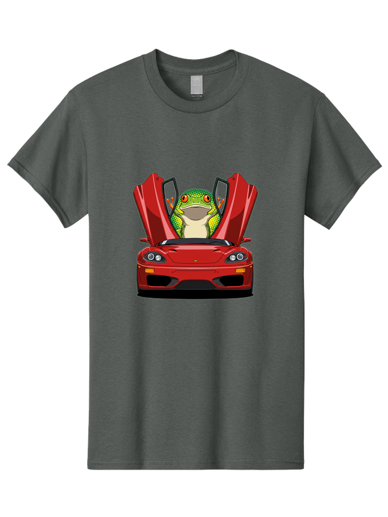 Frog-In-Red-Sports-Car-1 Men'S Graphic Tee, 100% Cotton, Comfortable Casual Summer Wear, Machine Washable, Vintage Camera, Old Camera, Antique Camera, Black Camera, Classic Photography, Photography Equipment, Nostalgic Device, Film Camera, Baf836