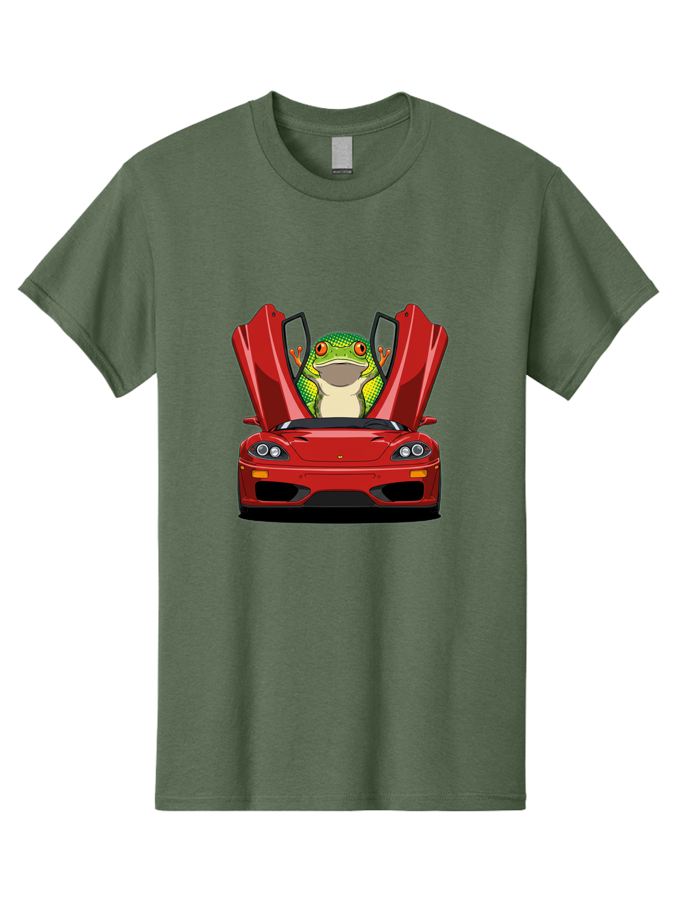 Frog-In-Red-Sports-Car-1 Men'S Graphic Tee, 100% Cotton, Comfortable Casual Summer Wear, Machine Washable, Vintage Camera, Old Camera, Antique Camera, Black Camera, Classic Photography, Photography Equipment, Nostalgic Device, Film Camera, Baf836