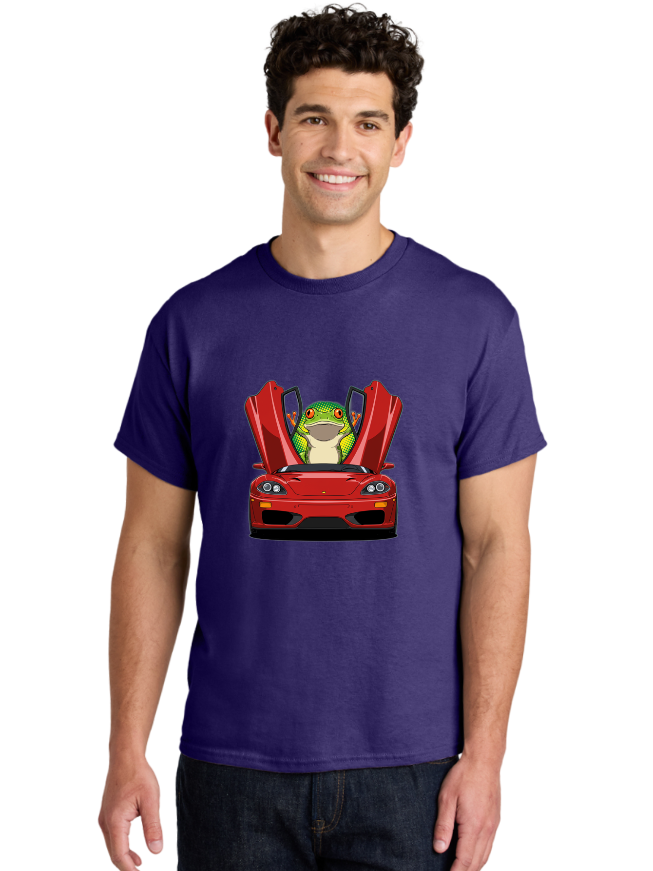 Frog-In-Red-Sports-Car-1 Men'S Graphic Tee, 100% Cotton, Comfortable Casual Summer Wear, Machine Washable, Vintage Camera, Old Camera, Antique Camera, Black Camera, Classic Photography, Photography Equipment, Nostalgic Device, Film Camera, Baf836
