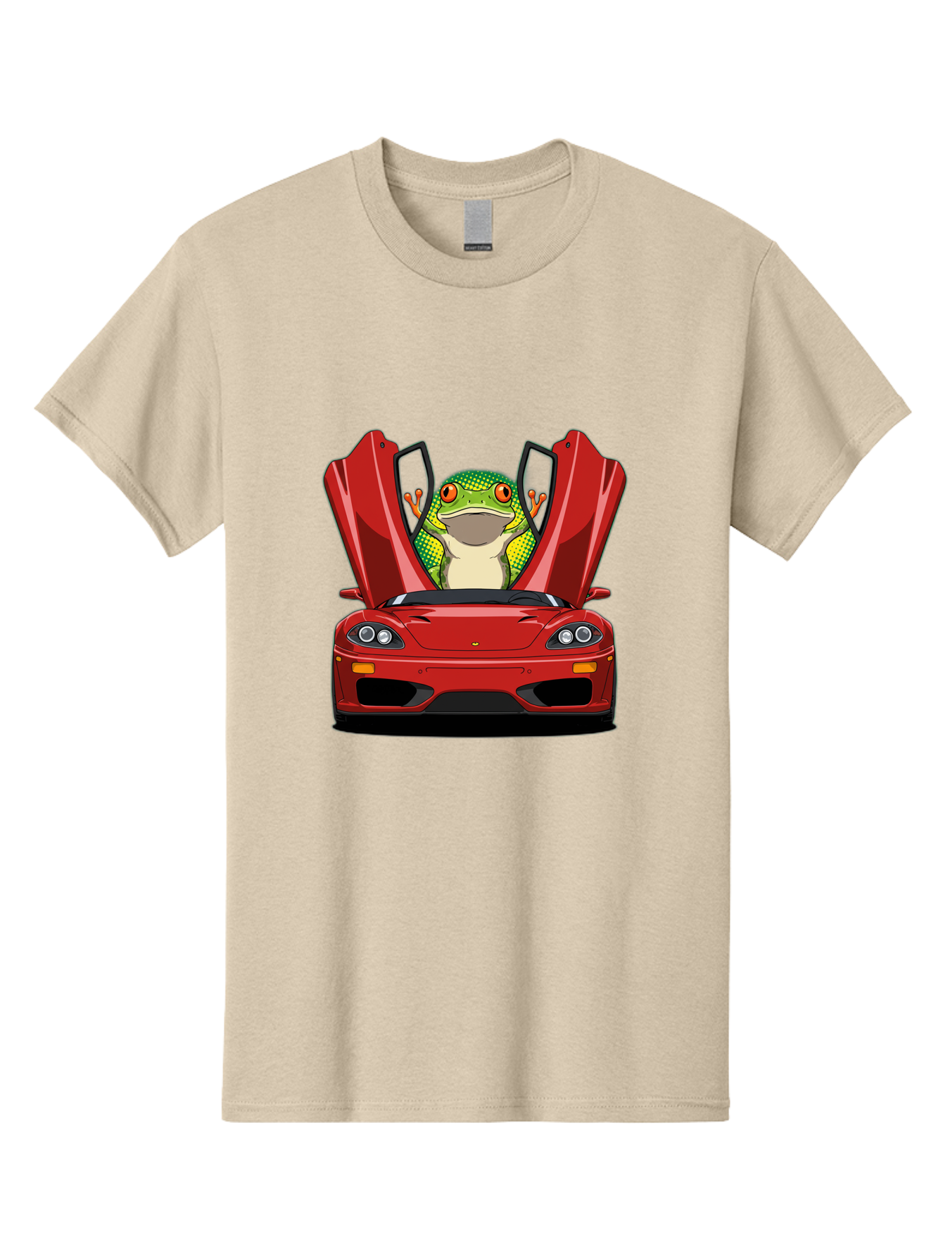 Frog-In-Red-Sports-Car-1 Men'S Graphic Tee, 100% Cotton, Comfortable Casual Summer Wear, Machine Washable, Vintage Camera, Old Camera, Antique Camera, Black Camera, Classic Photography, Photography Equipment, Nostalgic Device, Film Camera, Baf836