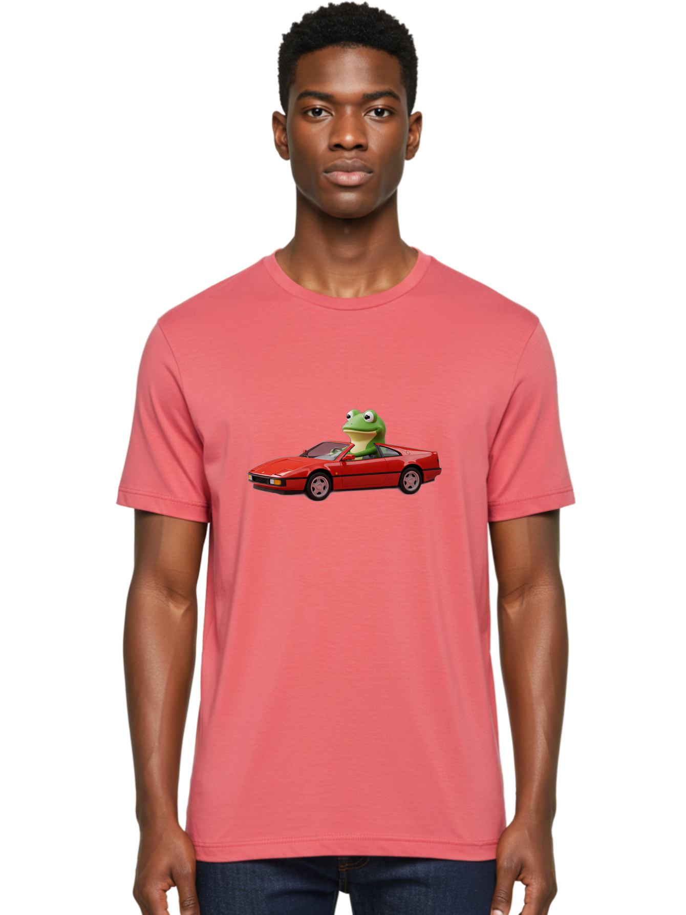 Frog-In-Red-Sports-Car-2 Men'S Graphic Tee, 100% Cotton, Comfortable Casual Summer Wear, Machine Washable, Vintage Camera, Old Camera, Antique Camera, Black Camera, Classic Photography, Photography Equipment, Nostalgic Device, Film Camera, Baf837