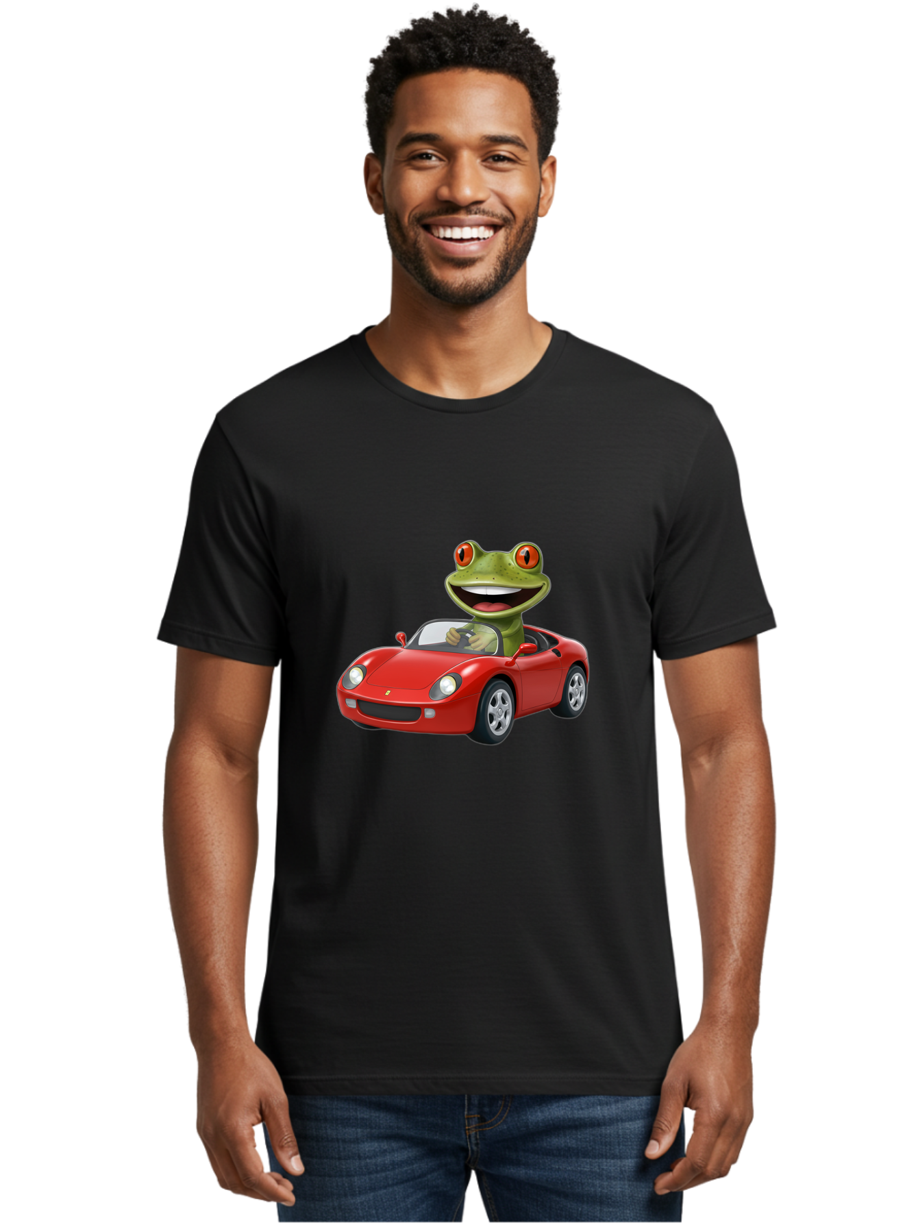 Frog-In-Red-Sports-Car Men'S Graphic Tee, 100% Cotton, Comfortable Casual Summer Wear, Machine Washable, Vintage Camera, Old Camera, Antique Camera, Black Camera, Classic Photography, Photography Equipment, Nostalgic Device, Film Camera, Baf838