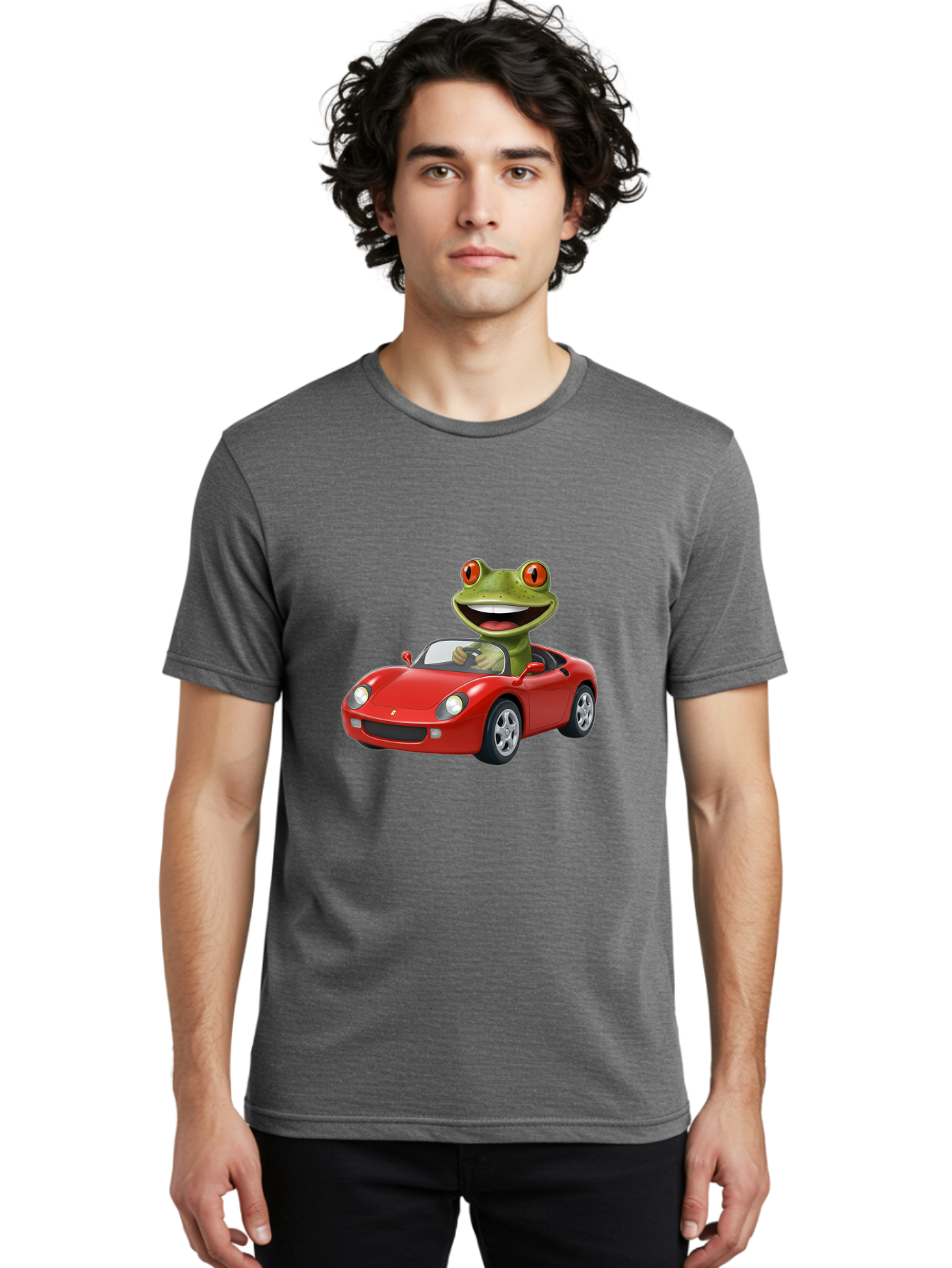 Frog-In-Red-Sports-Car Men'S Graphic Tee, 100% Cotton, Comfortable Casual Summer Wear, Machine Washable, Vintage Camera, Old Camera, Antique Camera, Black Camera, Classic Photography, Photography Equipment, Nostalgic Device, Film Camera, Baf838