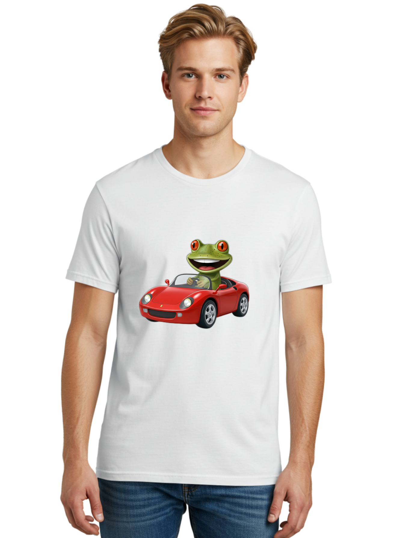 Frog-In-Red-Sports-Car Men'S Graphic Tee, 100% Cotton, Comfortable Casual Summer Wear, Machine Washable, Vintage Camera, Old Camera, Antique Camera, Black Camera, Classic Photography, Photography Equipment, Nostalgic Device, Film Camera, Baf838