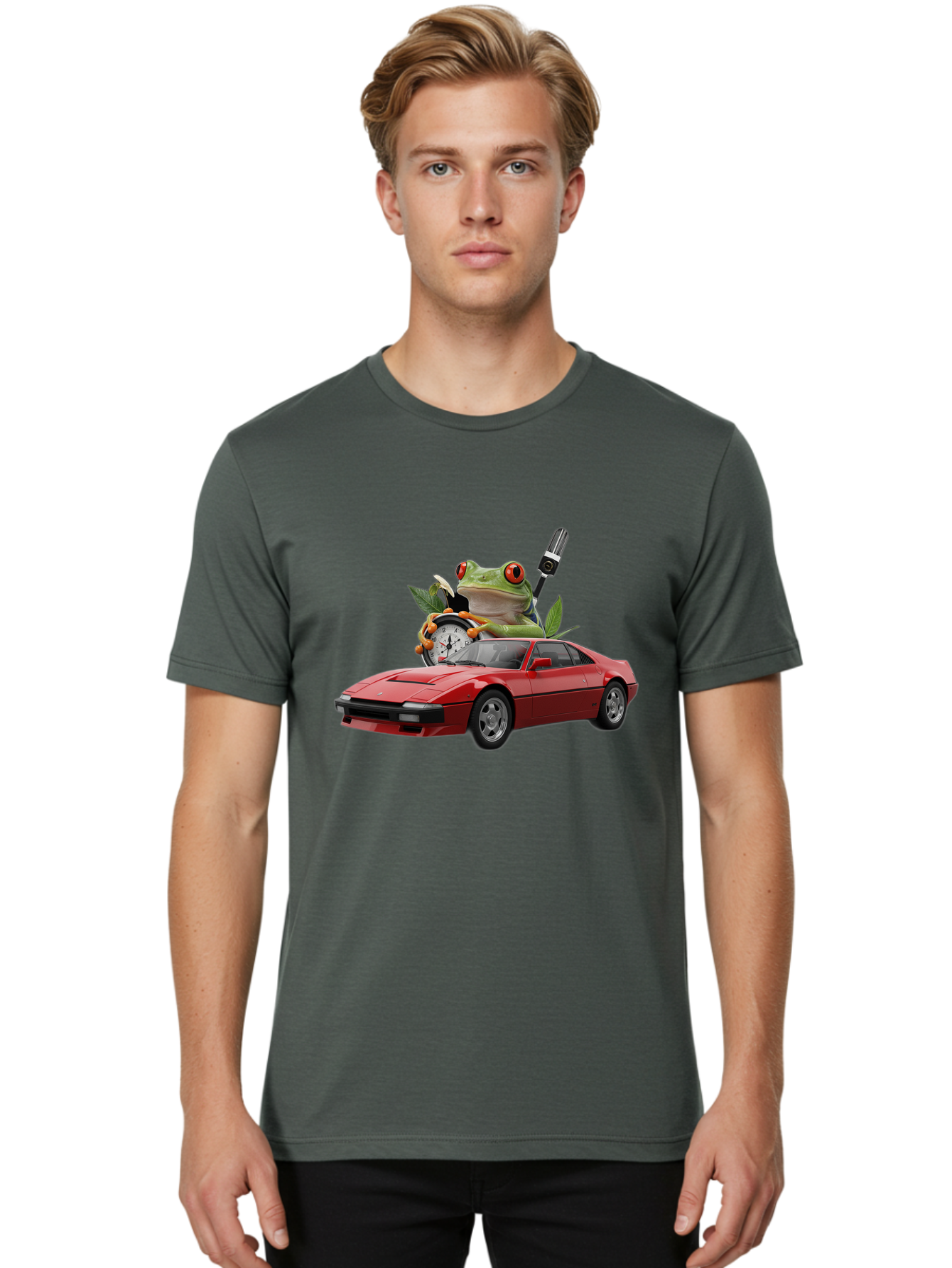 Frog-On-Car Men'S Graphic Tee, 100% Cotton, Comfortable Casual Summer Wear, Machine Washable, Vintage Camera, Old Camera, Antique Camera, Black Camera, Classic Photography, Photography Equipment, Nostalgic Device, Film Camera, Camera Art Baf843