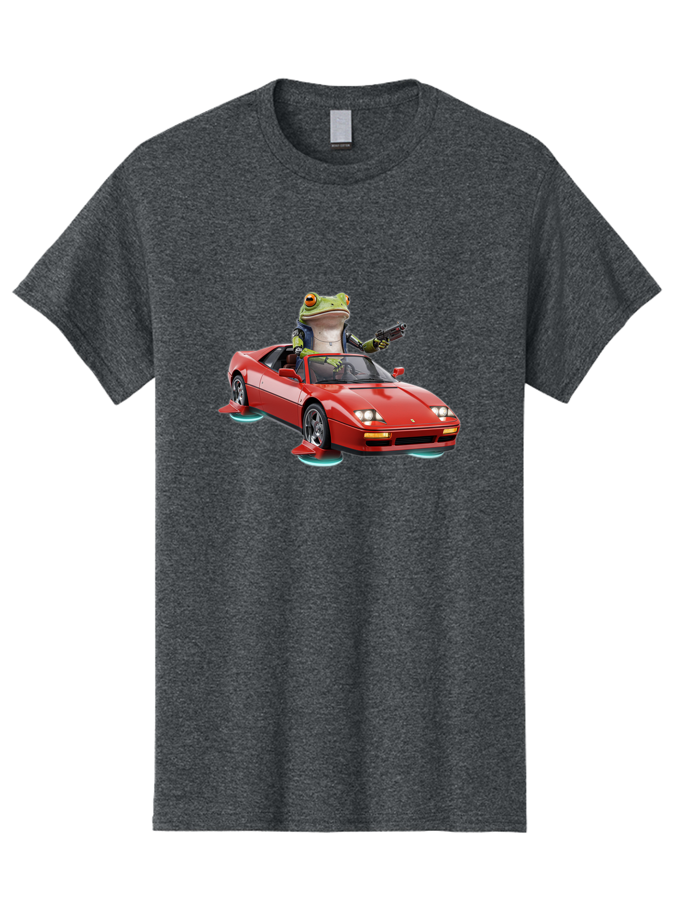 Frog-With-Gun-In-Ferrari Men'S Graphic Tee, 100% Cotton, Comfortable Casual Summer Wear, Machine Washable, Vintage Camera, Old Camera, Antique Camera, Black Camera, Classic Photography, Photography Equipment, Nostalgic Device, Film Camera, Baf847