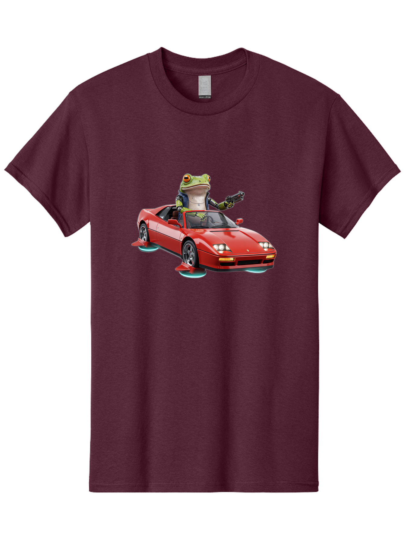 Frog-With-Gun-In-Ferrari Men'S Graphic Tee, 100% Cotton, Comfortable Casual Summer Wear, Machine Washable, Vintage Camera, Old Camera, Antique Camera, Black Camera, Classic Photography, Photography Equipment, Nostalgic Device, Film Camera, Baf847