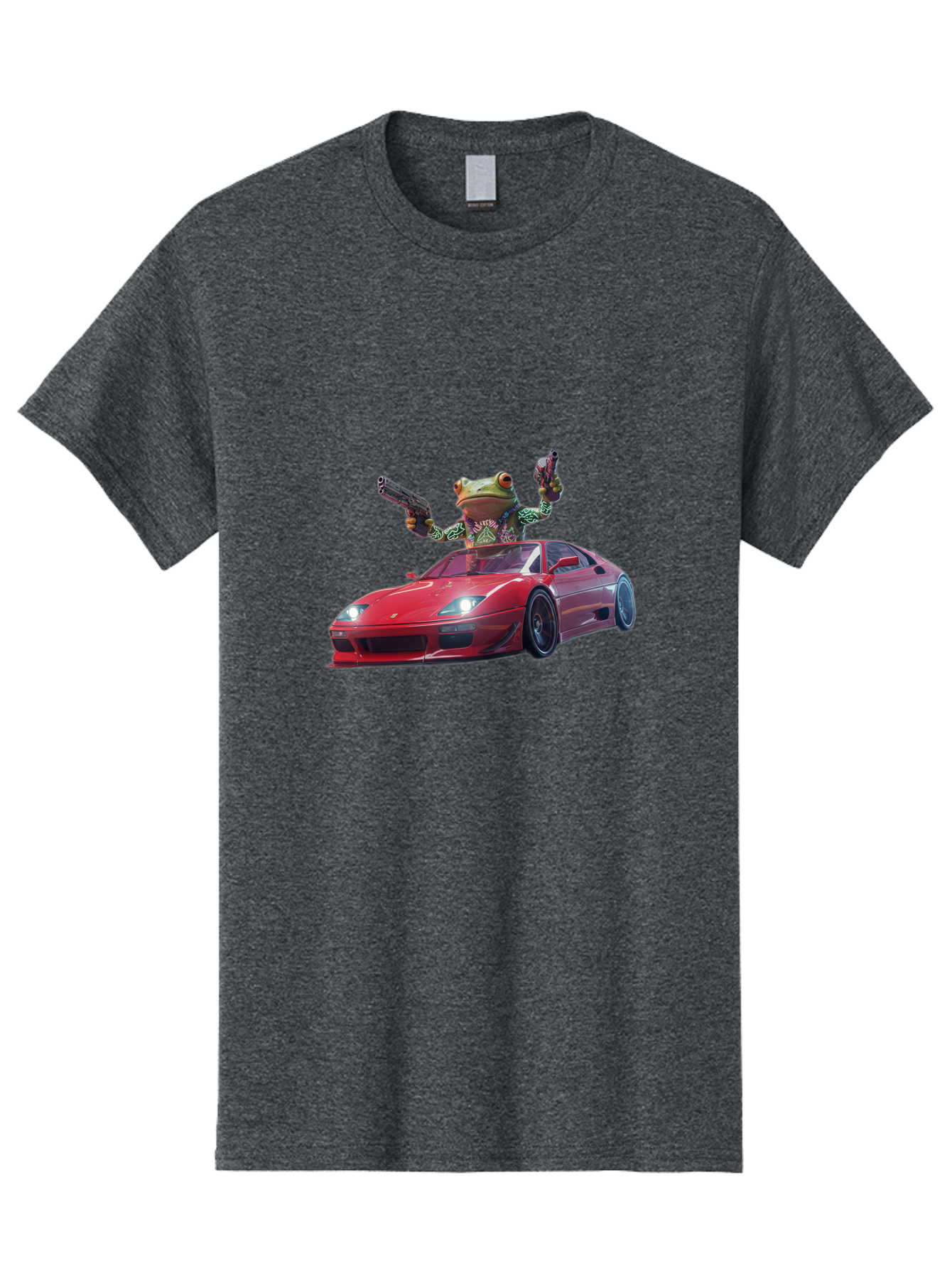 Frog-With-Guns-On-Ferrari Men'S Graphic Tee, 100% Cotton, Comfortable Casual Summer Wear, Machine Washable, Vintage Camera, Old Camera, Antique Camera, Black Camera, Classic Photography, Photography Equipment, Nostalgic Device, Film Camera, Baf848