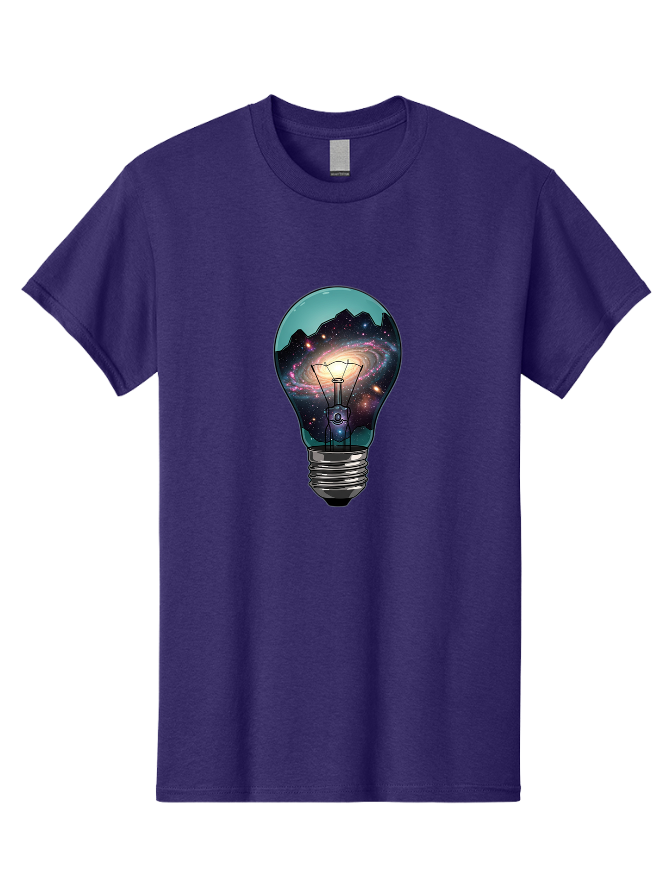 Galaxy-Light-Bulb Men'S Graphic Tee, 100% Cotton, Comfortable Casual Summer Wear, Machine Washable, Vintage Camera, Old Camera, Antique Camera, Black Camera, Classic Photography, Photography Equipment, Nostalgic Device, Film Camera, Camera Art Baf851