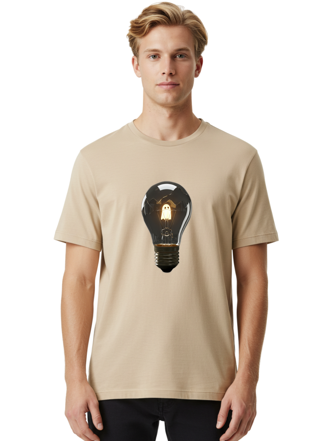 Ghost-In-Bulb Men'S Graphic Tee, 100% Cotton, Comfortable Casual Summer Wear, Machine Washable, Vintage Camera, Old Camera, Antique Camera, Black Camera, Classic Photography, Photography Equipment, Nostalgic Device, Film Camera, Camera Art Baf853