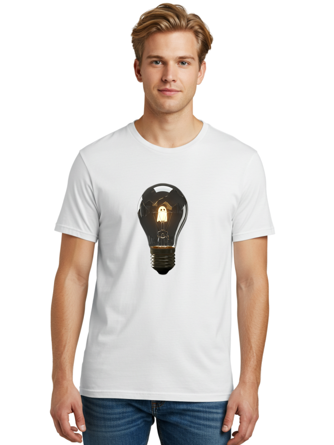 Ghost-In-Bulb Men'S Graphic Tee, 100% Cotton, Comfortable Casual Summer Wear, Machine Washable, Vintage Camera, Old Camera, Antique Camera, Black Camera, Classic Photography, Photography Equipment, Nostalgic Device, Film Camera, Camera Art Baf853