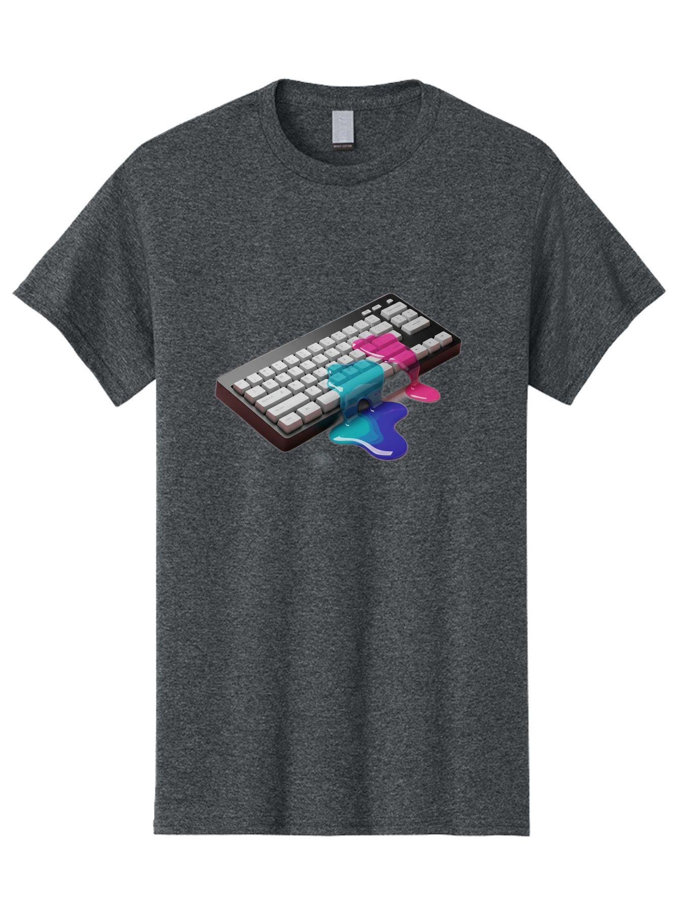 Keyboard-With-Paint-Dripping Men'S Graphic Tee, 100% Cotton, Comfortable Casual Summer Wear, Machine Washable, Vintage Camera, Old Camera, Antique Camera, Black Camera, Classic Photography, Photography Equipment, Nostalgic Device, Film Camera, Baf866