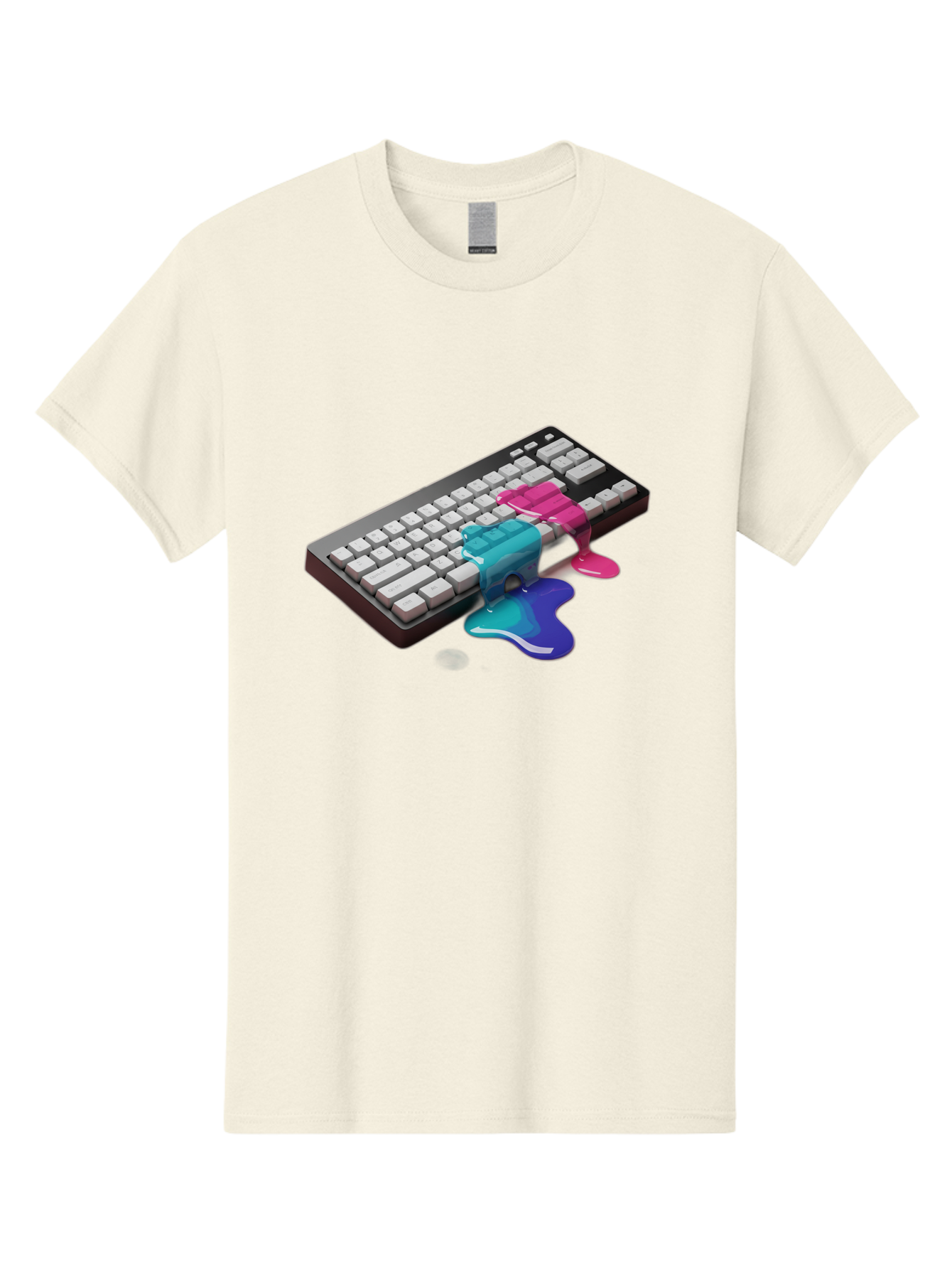 Keyboard-With-Paint-Dripping Men'S Graphic Tee, 100% Cotton, Comfortable Casual Summer Wear, Machine Washable, Vintage Camera, Old Camera, Antique Camera, Black Camera, Classic Photography, Photography Equipment, Nostalgic Device, Film Camera, Baf866