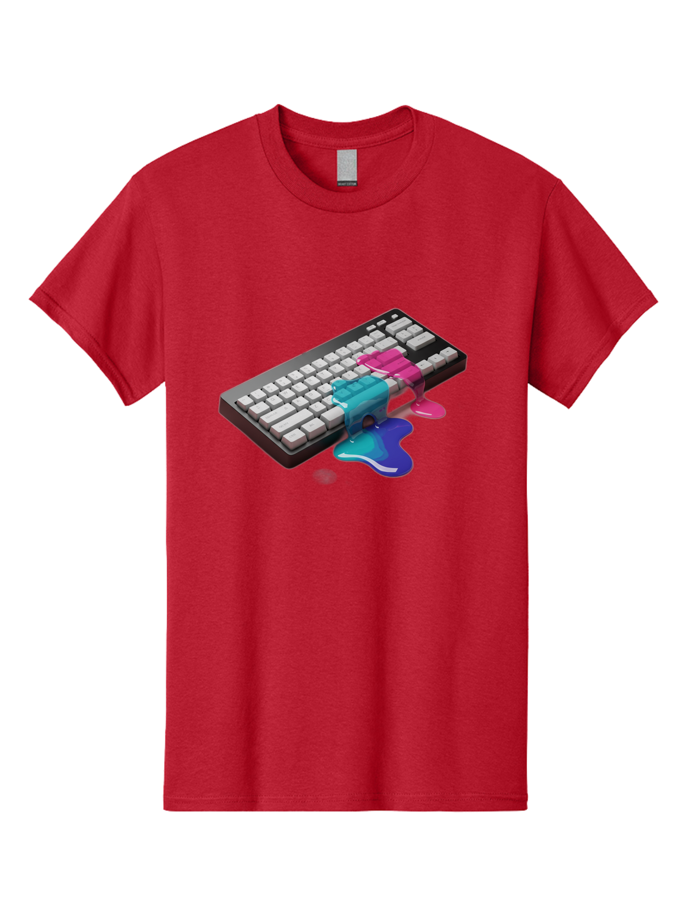 Keyboard-With-Paint-Dripping Men'S Graphic Tee, 100% Cotton, Comfortable Casual Summer Wear, Machine Washable, Vintage Camera, Old Camera, Antique Camera, Black Camera, Classic Photography, Photography Equipment, Nostalgic Device, Film Camera, Baf866