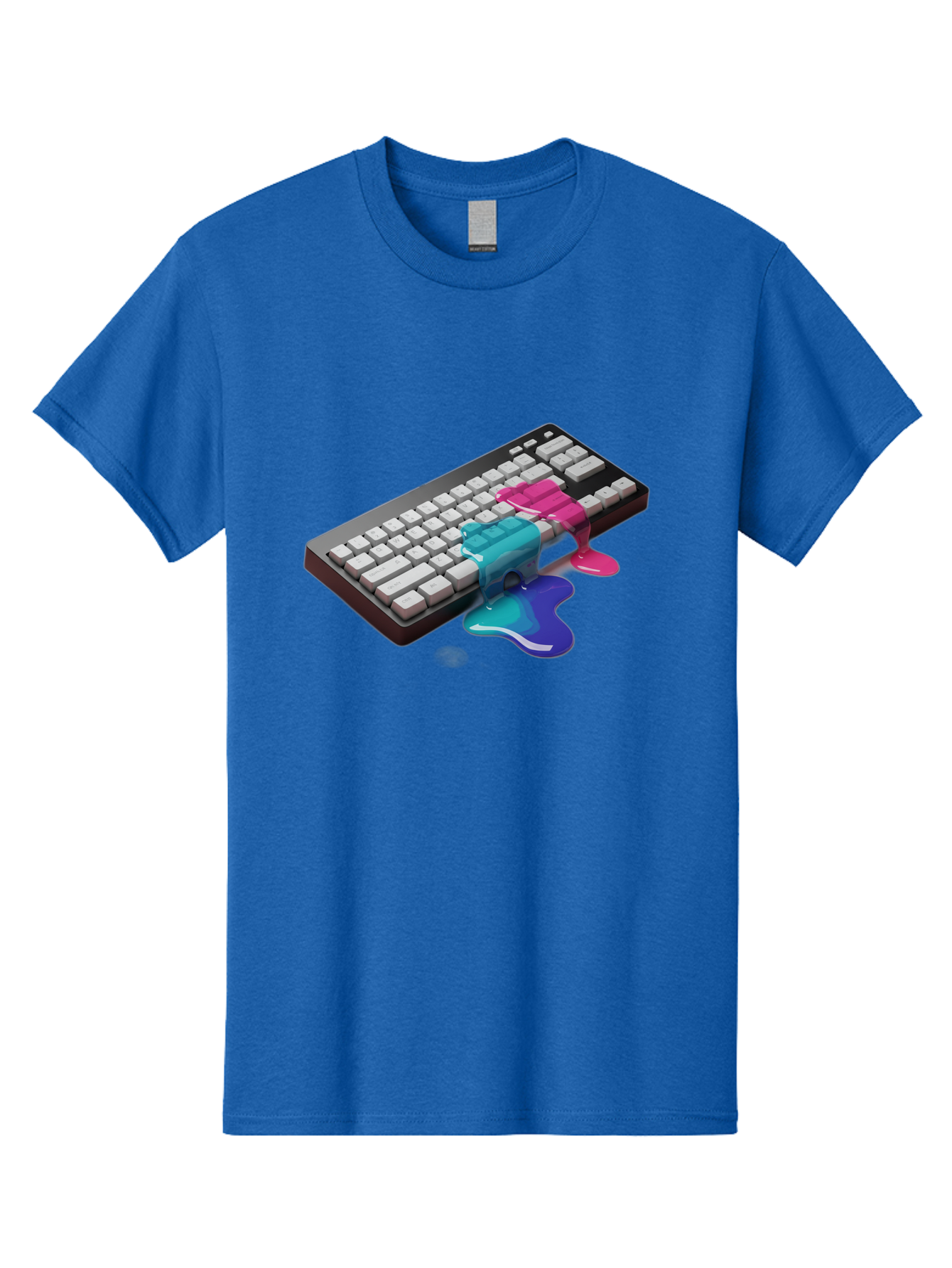 Keyboard-With-Paint-Dripping Men'S Graphic Tee, 100% Cotton, Comfortable Casual Summer Wear, Machine Washable, Vintage Camera, Old Camera, Antique Camera, Black Camera, Classic Photography, Photography Equipment, Nostalgic Device, Film Camera, Baf866
