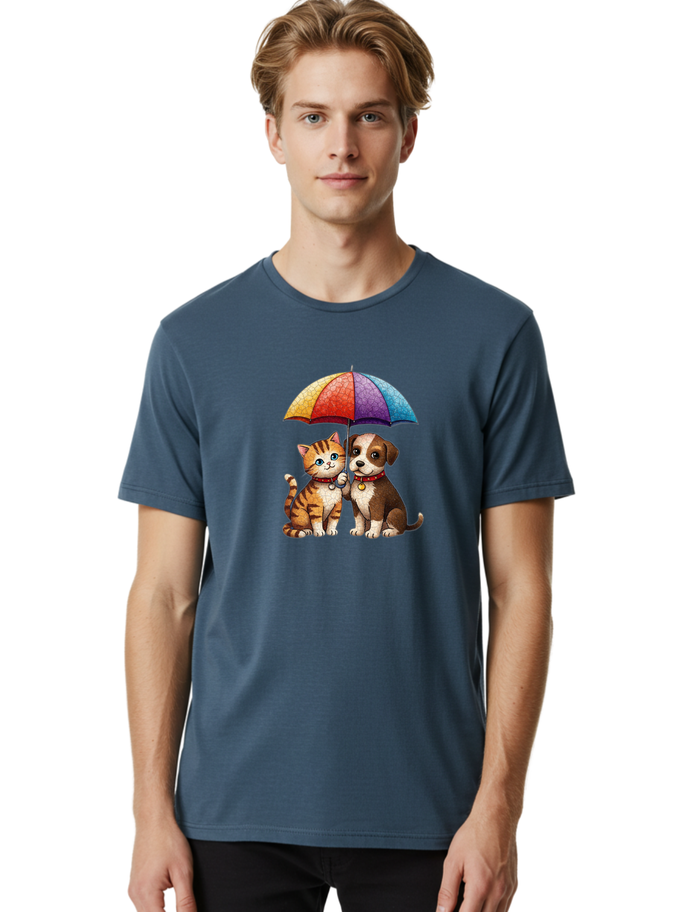 Kitten-Puppy-Umbrella Men'S Graphic Tee, 100% Cotton, Comfortable Casual Summer Wear, Machine Washable, Vintage Camera, Old Camera, Antique Camera, Black Camera, Classic Photography, Photography Equipment, Nostalgic Device, Film Camera, Baf867