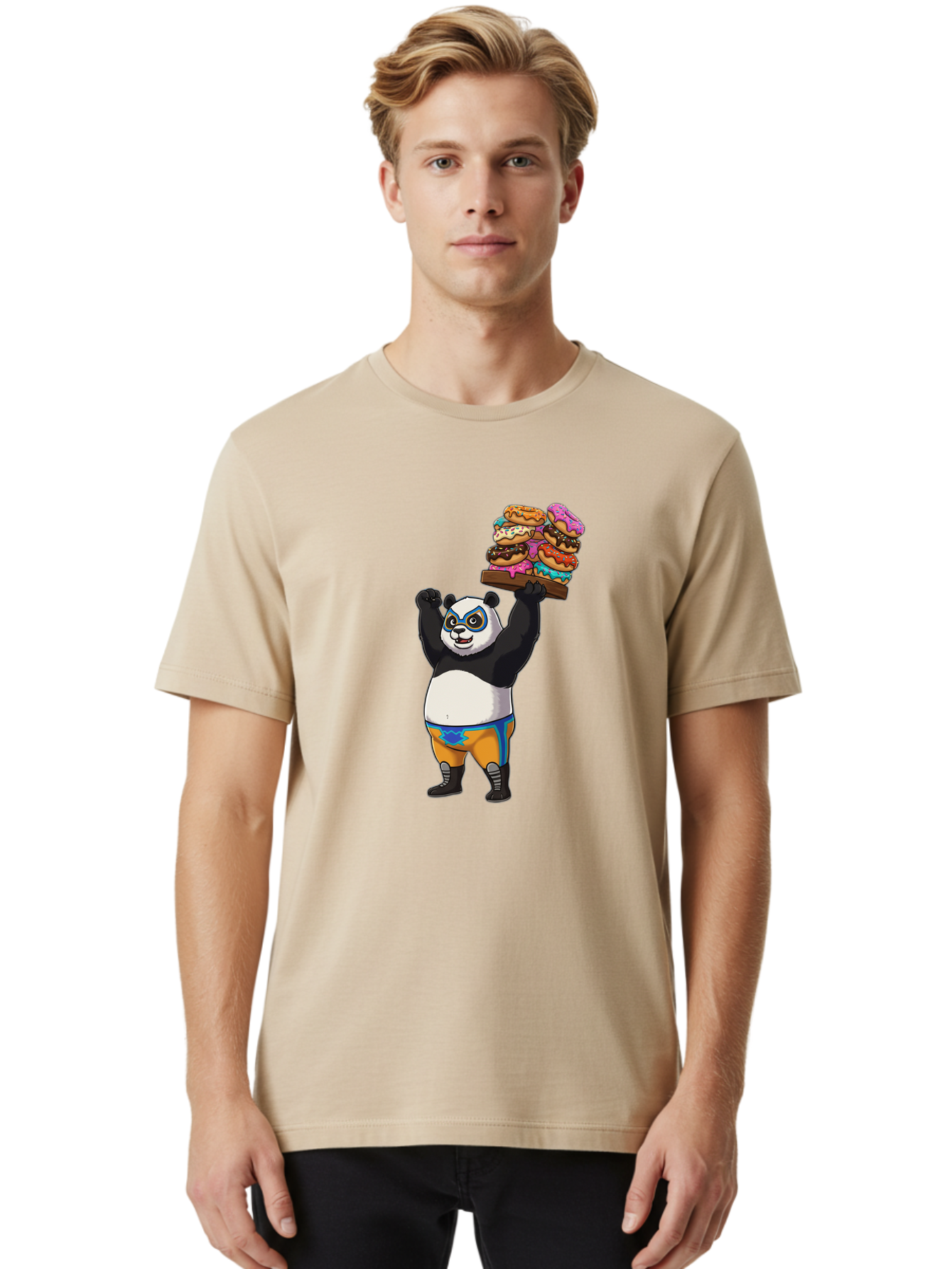 Kung-Fu-Panda-Holding-Burgers Men'S Graphic Tee, 100% Cotton, Comfortable Casual Summer Wear, Machine Washable, Vintage Camera, Old Camera, Antique Camera, Black Camera, Classic Photography, Photography Equipment, Nostalgic Device, Baf869