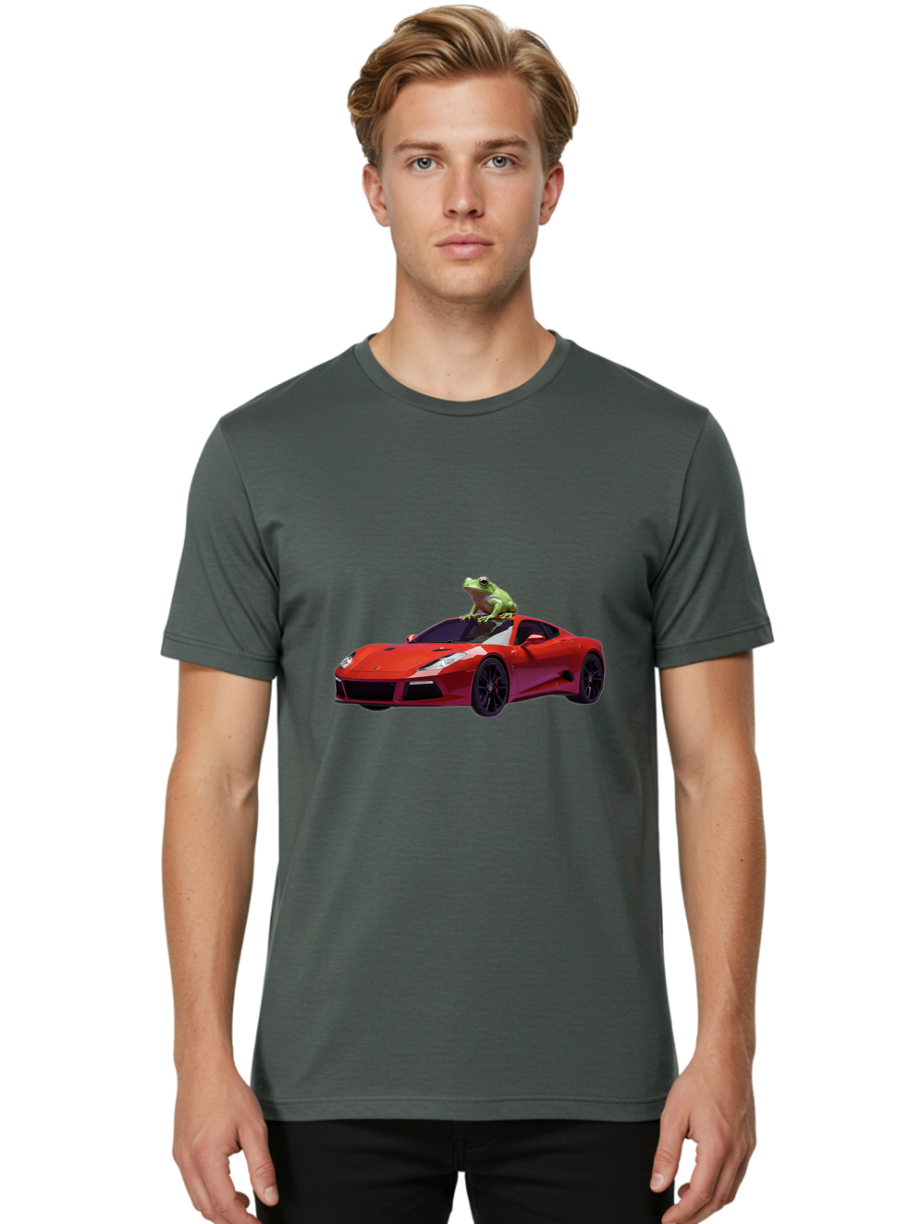 Lamborghini-With-Frog Men'S Graphic Tee, 100% Cotton, Comfortable Casual Summer Wear, Machine Washable, Vintage Camera, Old Camera, Antique Camera, Black Camera, Classic Photography, Photography Equipment, Nostalgic Device, Film Camera, Baf871