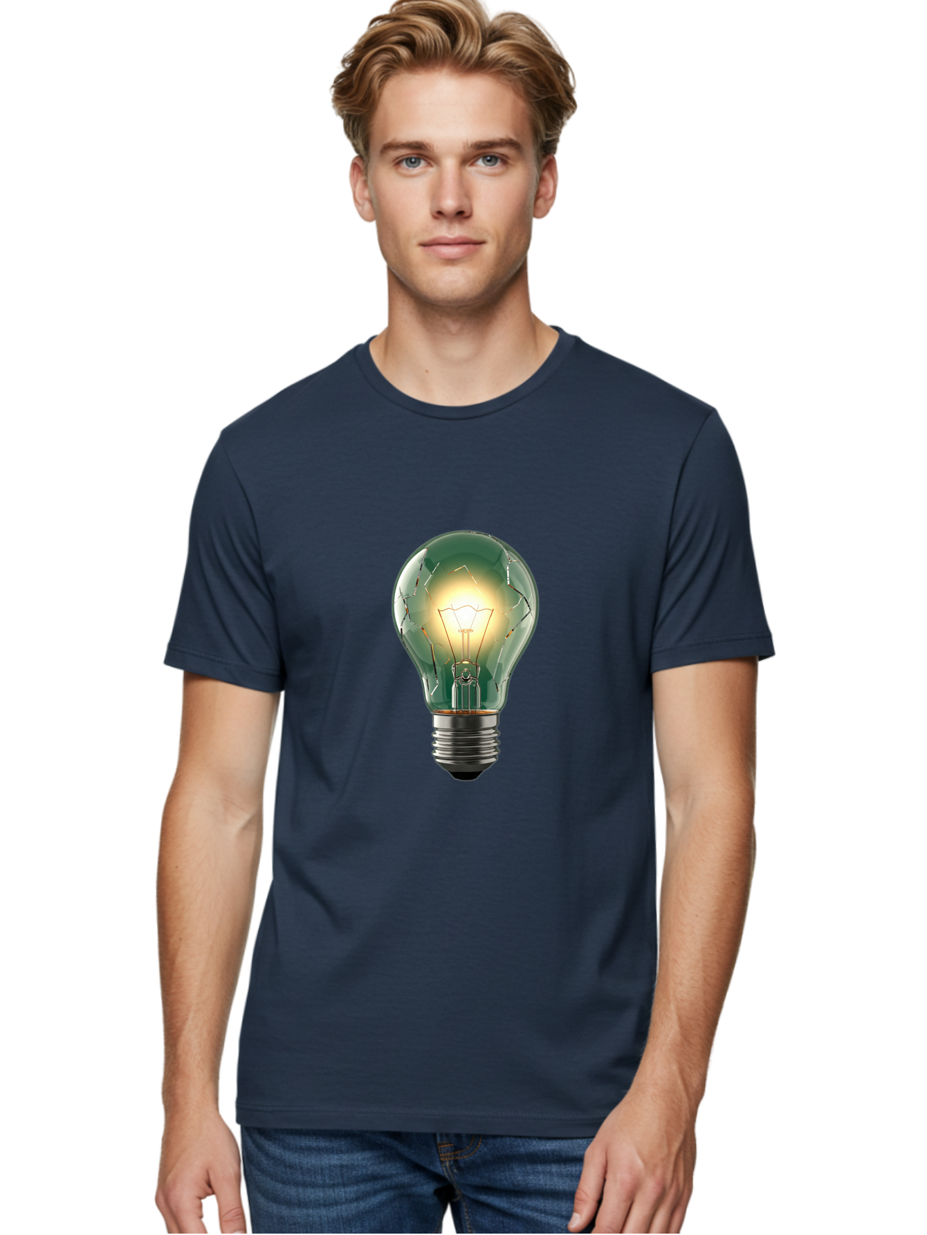 Light-Bulb-4 Men'S Graphic Tee, 100% Cotton, Comfortable Casual Summer Wear, Machine Washable, Vintage Camera, Old Camera, Antique Camera, Black Camera, Classic Photography, Photography Equipment, Nostalgic Device, Film Camera, Camera Art Baf881