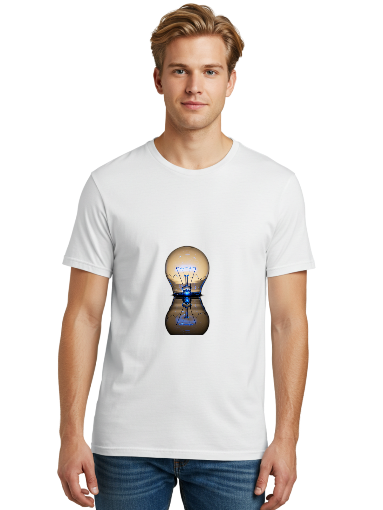Light-Bulb-7 Men'S Graphic Tee, 100% Cotton, Comfortable Casual Summer Wear, Machine Washable, Vintage Camera, Old Camera, Antique Camera, Black Camera, Classic Photography, Photography Equipment, Nostalgic Device, Film Camera, Camera Art Baf884
