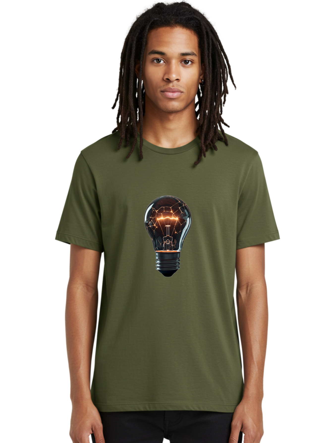 Light-Bulb-8 Men'S Graphic Tee, 100% Cotton, Comfortable Casual Summer Wear, Machine Washable, Vintage Camera, Old Camera, Antique Camera, Black Camera, Classic Photography, Photography Equipment, Nostalgic Device, Film Camera, Camera Art Baf885