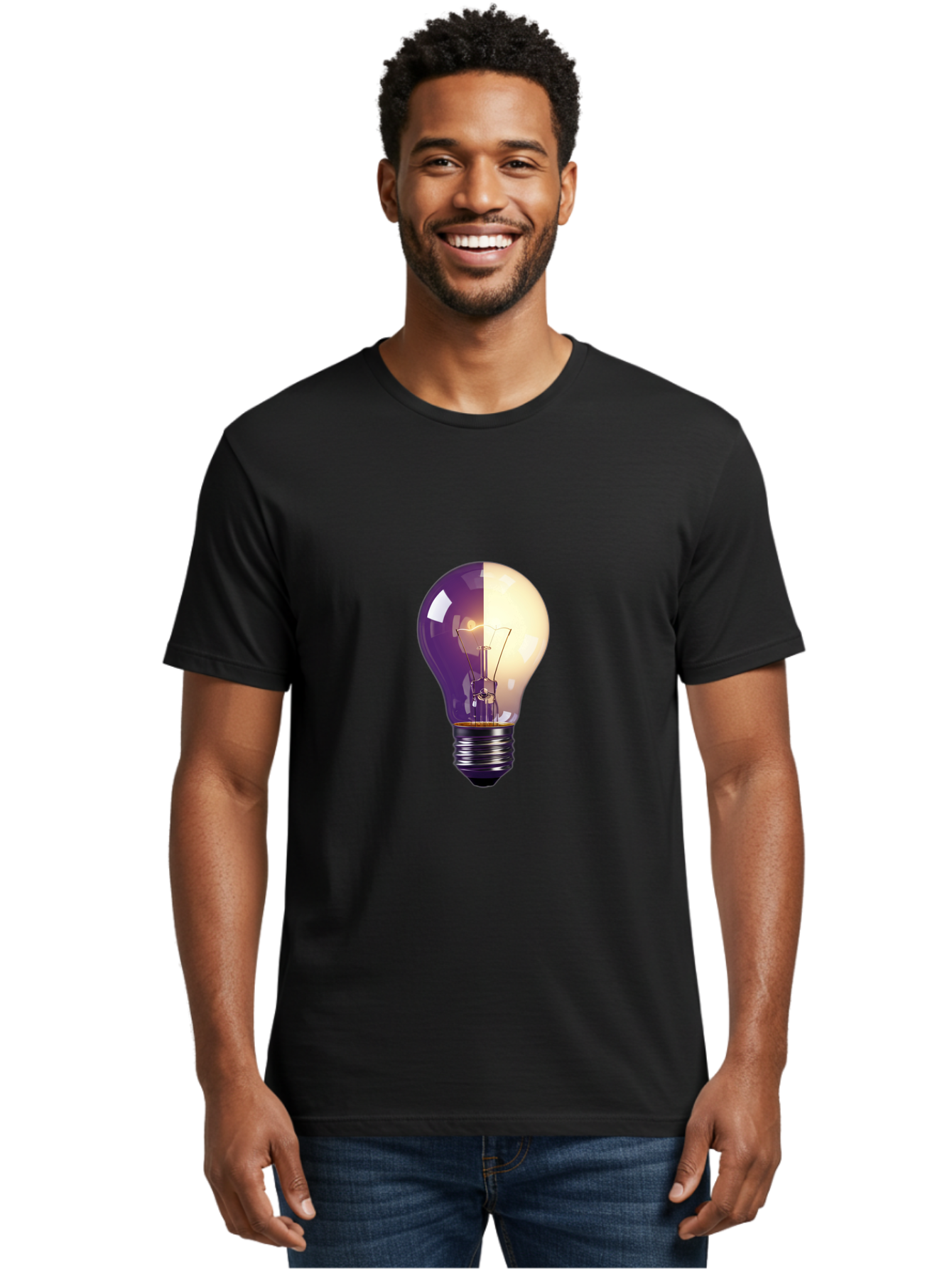 Light-Bulb-On-Off Men'S Graphic Tee, 100% Cotton, Comfortable Casual Summer Wear, Machine Washable, Vintage Camera, Old Camera, Antique Camera, Black Camera, Classic Photography, Photography Equipment, Nostalgic Device, Film Camera, Camera Art Baf888