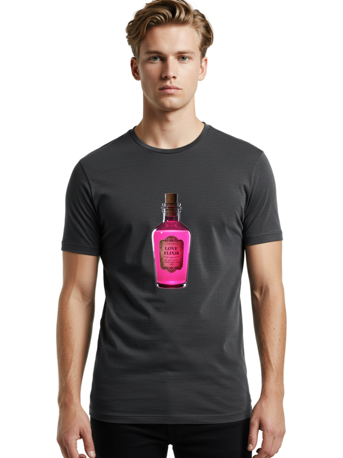 Love-Elixir-Bottle Men'S Graphic Tee, 100% Cotton, Comfortable Casual Summer Wear, Machine Washable, Vintage Camera, Old Camera, Antique Camera, Black Camera, Classic Photography, Photography Equipment, Nostalgic Device, Film Camera, Baf891