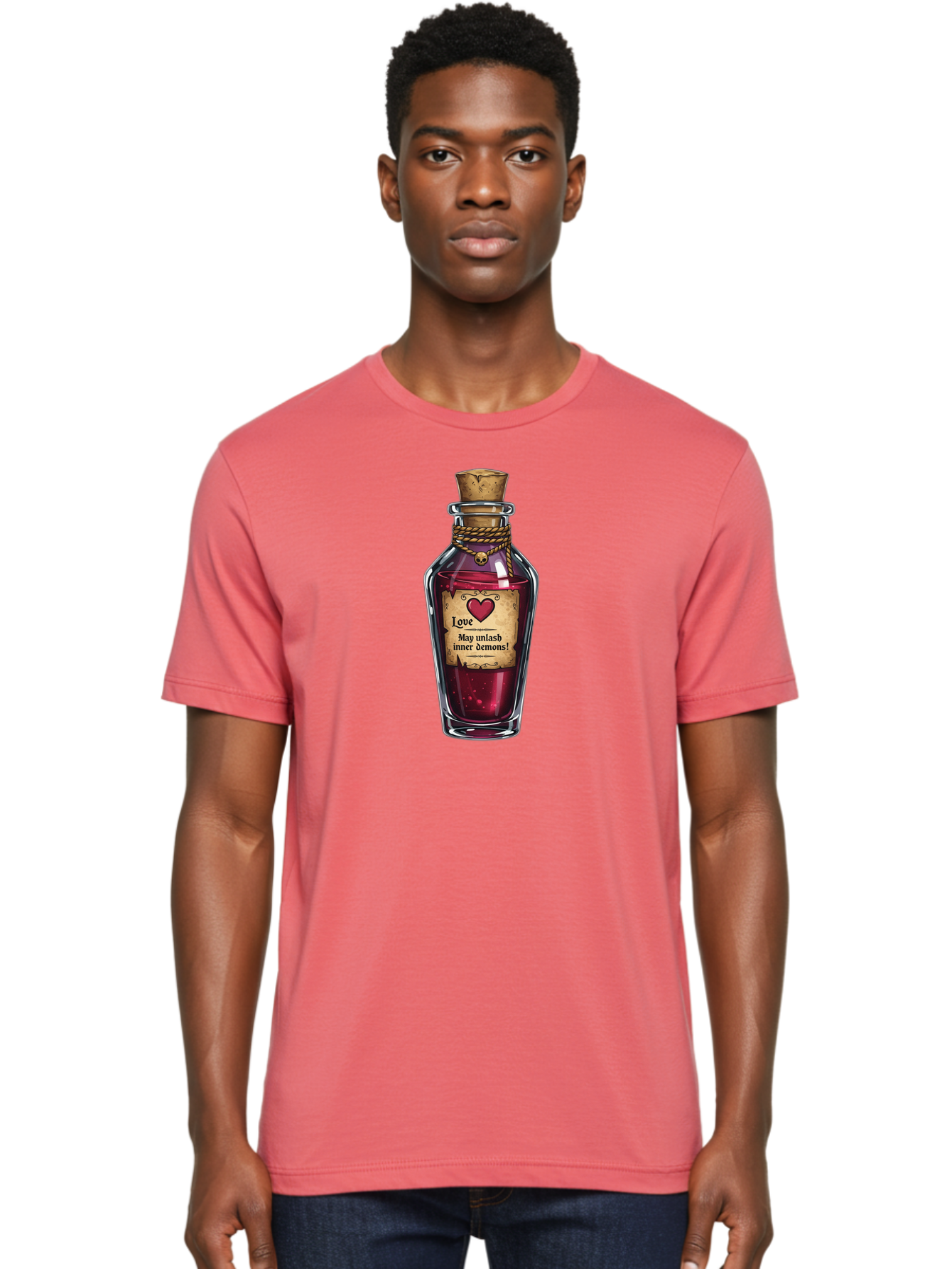 Love-Potion-Bottle-1 Men'S Graphic Tee, 100% Cotton, Comfortable Casual Summer Wear, Machine Washable, Vintage Camera, Old Camera, Antique Camera, Black Camera, Classic Photography, Photography Equipment, Nostalgic Device, Film Camera, Baf902