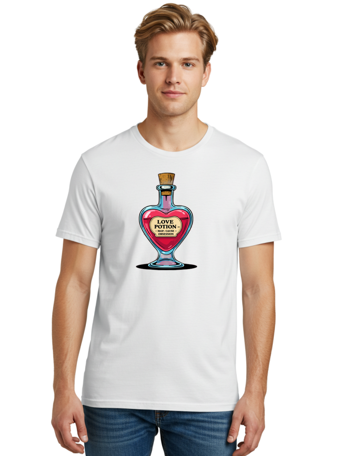 Love-Potion-Bottle Men'S Graphic Tee, 100% Cotton, Comfortable Casual Summer Wear, Machine Washable, Vintage Camera, Old Camera, Antique Camera, Black Camera, Classic Photography, Photography Equipment, Nostalgic Device, Film Camera, Baf903