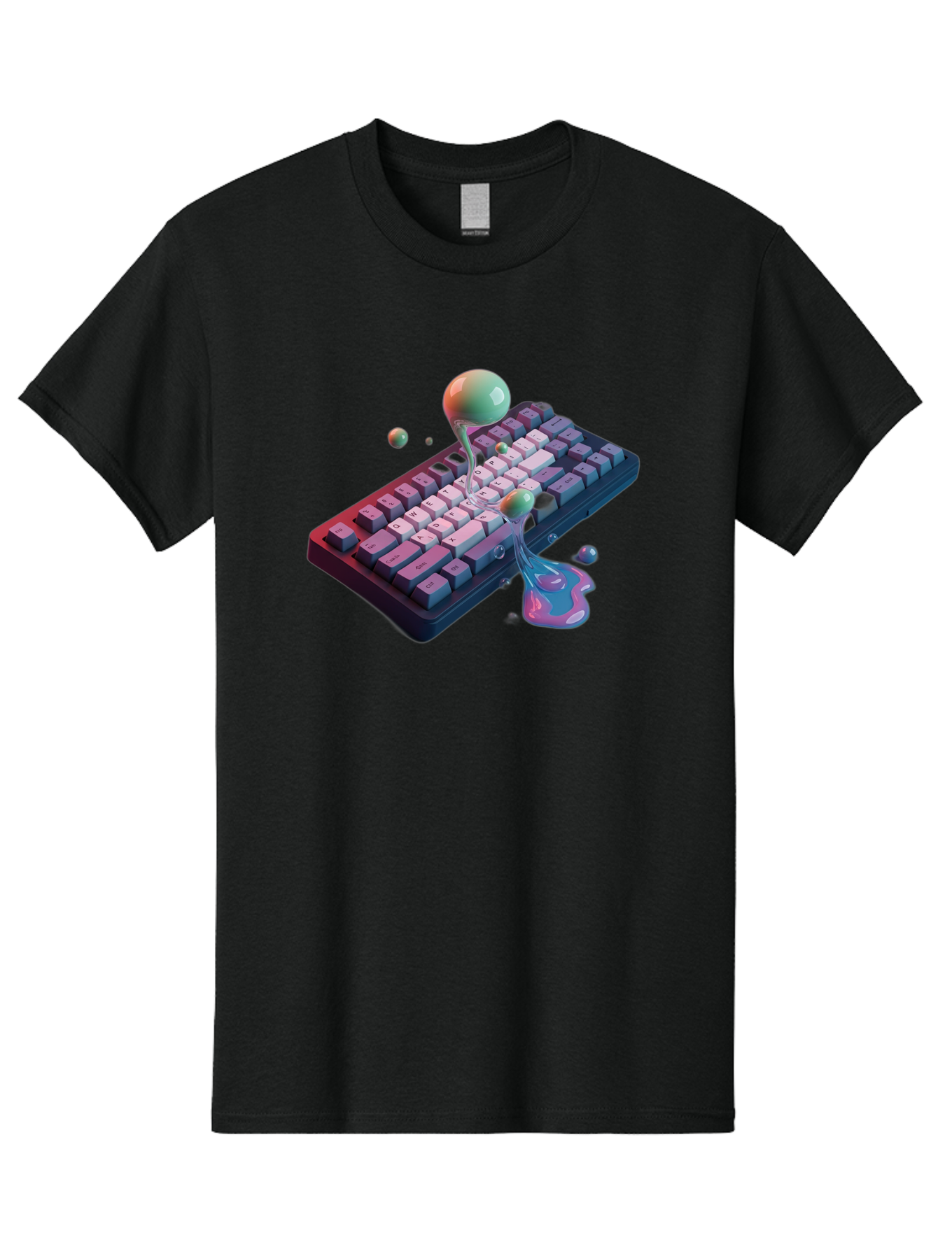 Melting-Keyboard-1 Men'S Graphic Tee, 100% Cotton, Comfortable Casual Summer Wear, Machine Washable, Vintage Camera, Old Camera, Antique Camera, Black Camera, Classic Photography, Photography Equipment, Nostalgic Device, Film Camera, Baf907