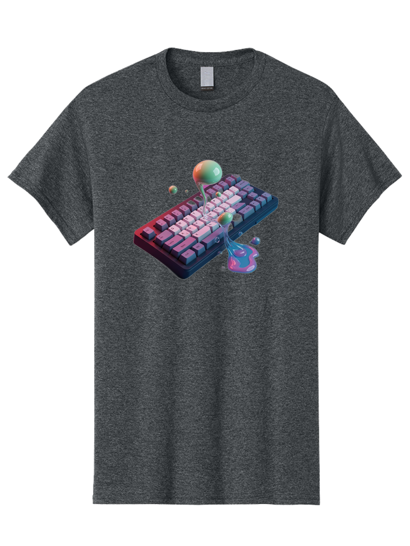 Melting-Keyboard-1 Men'S Graphic Tee, 100% Cotton, Comfortable Casual Summer Wear, Machine Washable, Vintage Camera, Old Camera, Antique Camera, Black Camera, Classic Photography, Photography Equipment, Nostalgic Device, Film Camera, Baf907