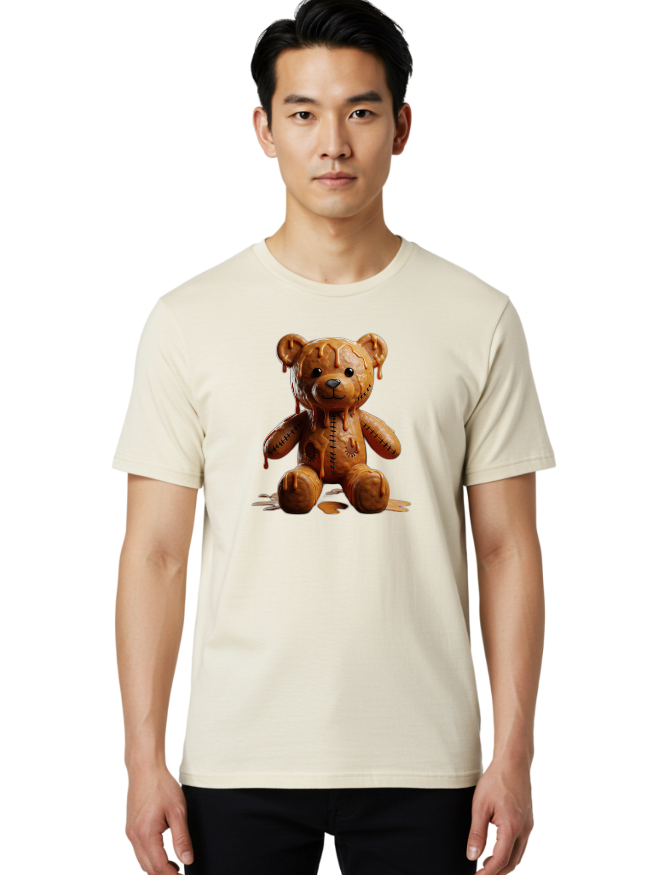Melting-Teddy-Bear Men'S Graphic Tee, 100% Cotton, Comfortable Casual Summer Wear, Machine Washable, Vintage Camera, Old Camera, Antique Camera, Black Camera, Classic Photography, Photography Equipment, Nostalgic Device, Film Camera, Baf910