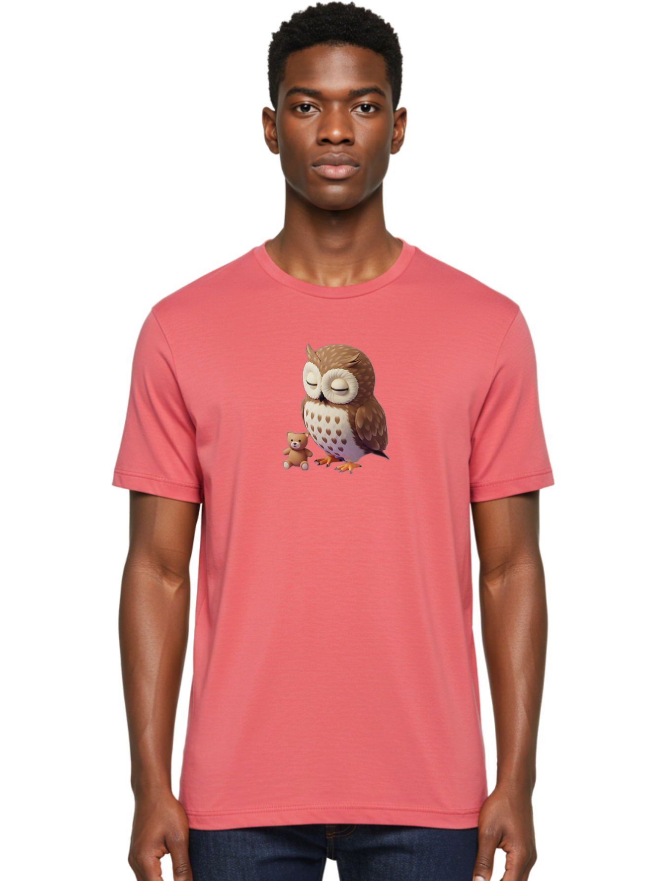 Owl-And-Teddy-1 Men'S Graphic Tee, 100% Cotton, Comfortable Casual Summer Wear, Machine Washable, Vintage Camera, Old Camera, Antique Camera, Black Camera, Classic Photography, Photography Equipment, Nostalgic Device, Film Camera, Camera Art Baf912