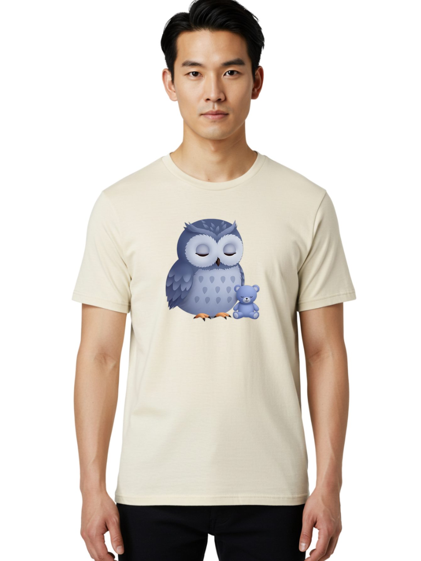 Owl-And-Teddy-2 Men'S Graphic Tee, 100% Cotton, Comfortable Casual Summer Wear, Machine Washable, Vintage Camera, Old Camera, Antique Camera, Black Camera, Classic Photography, Photography Equipment, Nostalgic Device, Film Camera, Camera Art Baf913