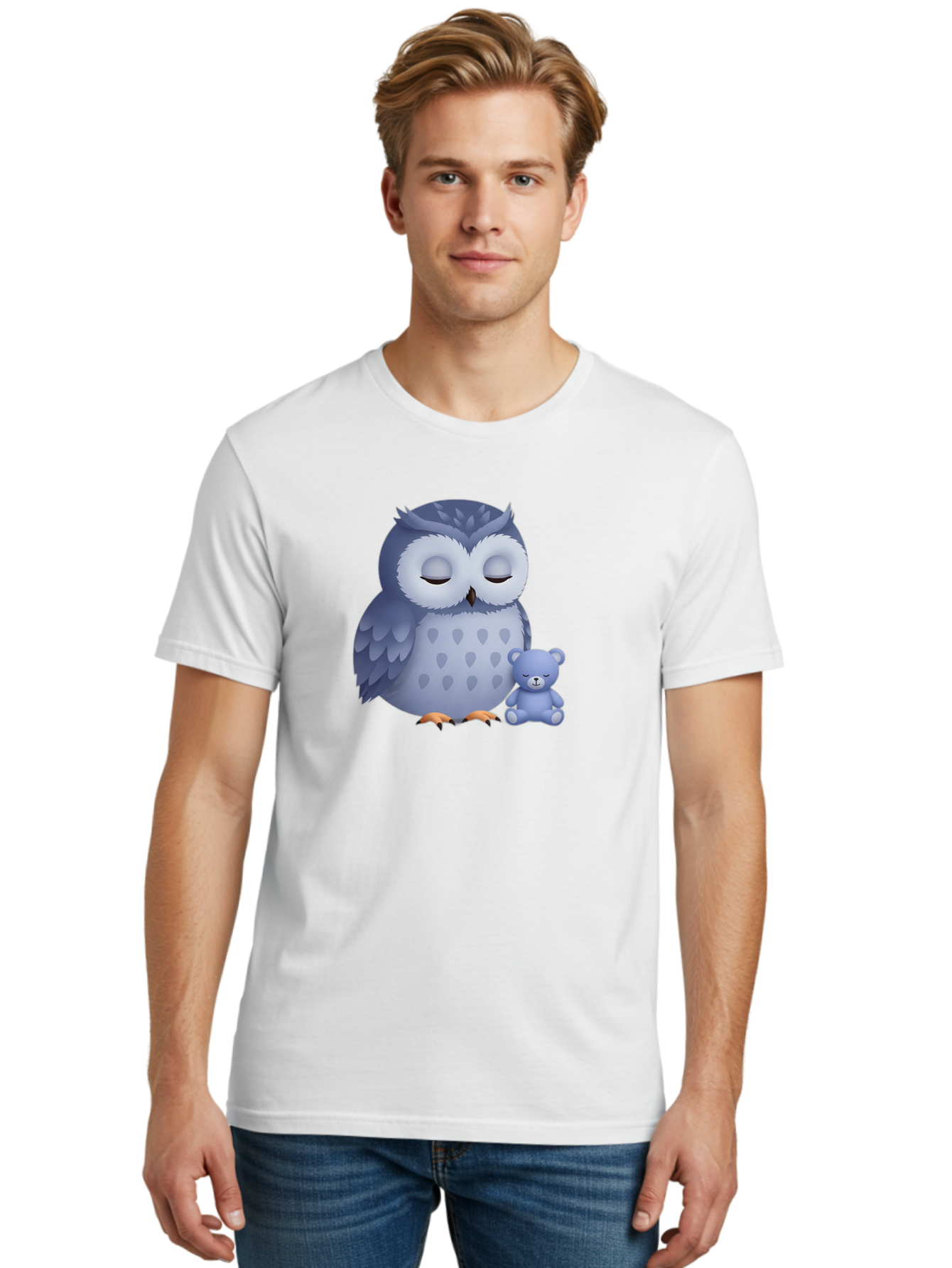 Owl-And-Teddy-2 Men'S Graphic Tee, 100% Cotton, Comfortable Casual Summer Wear, Machine Washable, Vintage Camera, Old Camera, Antique Camera, Black Camera, Classic Photography, Photography Equipment, Nostalgic Device, Film Camera, Camera Art Baf913