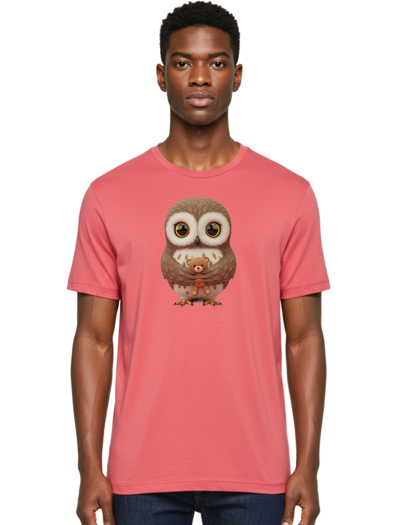Owl-Embracing-Teddy-Bear Men'S Graphic Tee, 100% Cotton, Comfortable Casual Summer Wear, Machine Washable, Vintage Camera, Old Camera, Antique Camera, Black Camera, Classic Photography, Photography Equipment, Nostalgic Device, Film Camera, Baf917