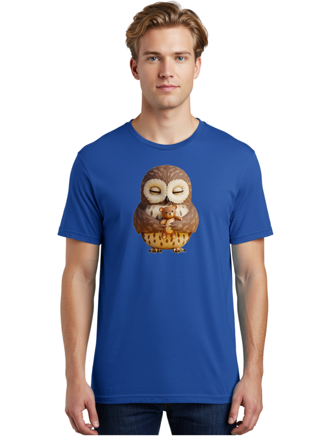 Owl-Hugging-Teddy-1 Men'S Graphic Tee, 100% Cotton, Comfortable Casual Summer Wear, Machine Washable, Vintage Camera, Old Camera, Antique Camera, Black Camera, Classic Photography, Photography Equipment, Nostalgic Device, Film Camera, Baf919