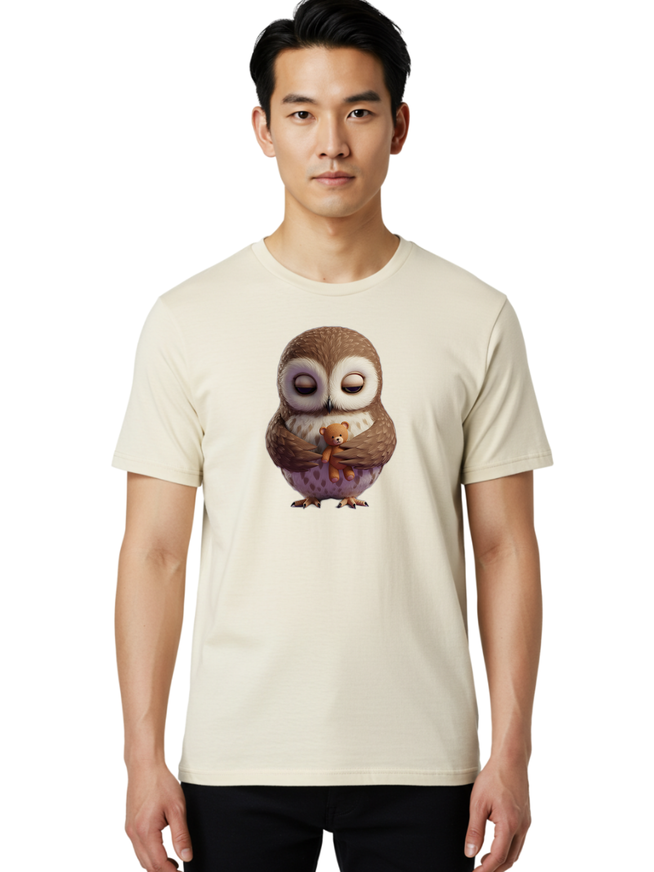 Owl-Hugging-Teddy-2 Men'S Graphic Tee, 100% Cotton, Comfortable Casual Summer Wear, Machine Washable, Vintage Camera, Old Camera, Antique Camera, Black Camera, Classic Photography, Photography Equipment, Nostalgic Device, Film Camera, Baf920