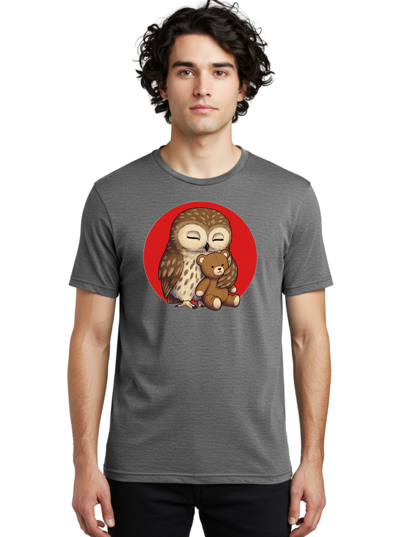 Owl-Hugging-Teddy-4 Men'S Graphic Tee, 100% Cotton, Comfortable Casual Summer Wear, Machine Washable, Vintage Camera, Old Camera, Antique Camera, Black Camera, Classic Photography, Photography Equipment, Nostalgic Device, Film Camera, Baf922