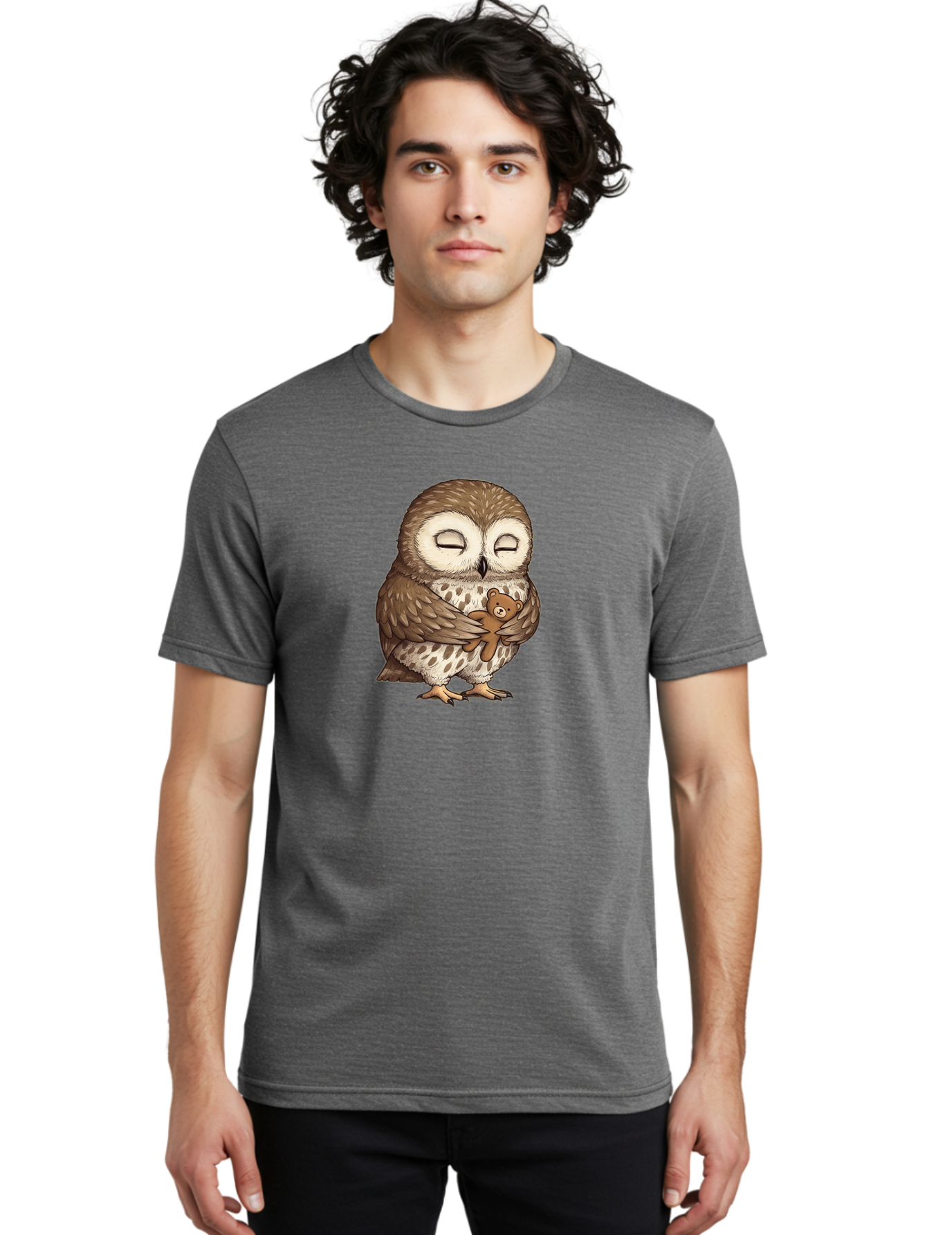 Owl-Hugging-Teddy-6 Men'S Graphic Tee, 100% Cotton, Comfortable Casual Summer Wear, Machine Washable, Vintage Camera, Old Camera, Antique Camera, Black Camera, Classic Photography, Photography Equipment, Nostalgic Device, Film Camera, Baf924